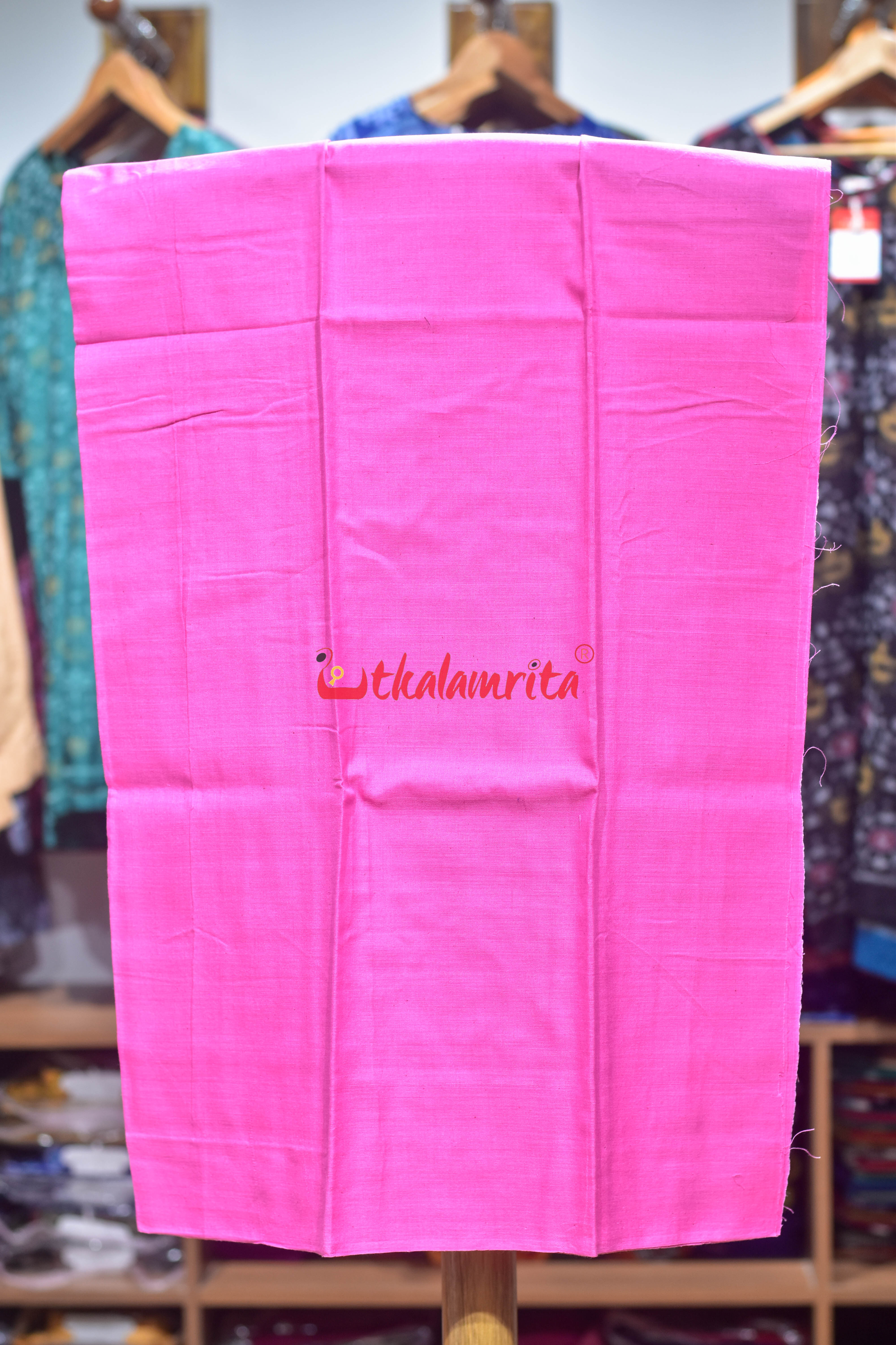 Deep Blue Pink Middel Design Kadha Pasapali Dress Set