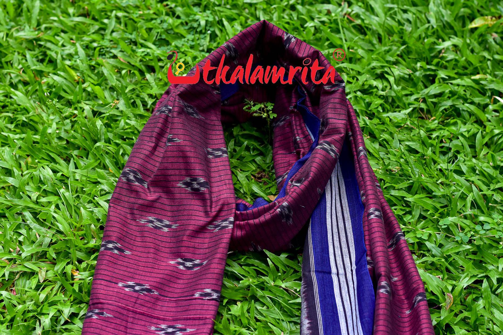 Check Flowers Maroon Mayura Scott (Dupatta)