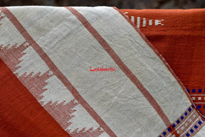 Rust White Kotpad Saree