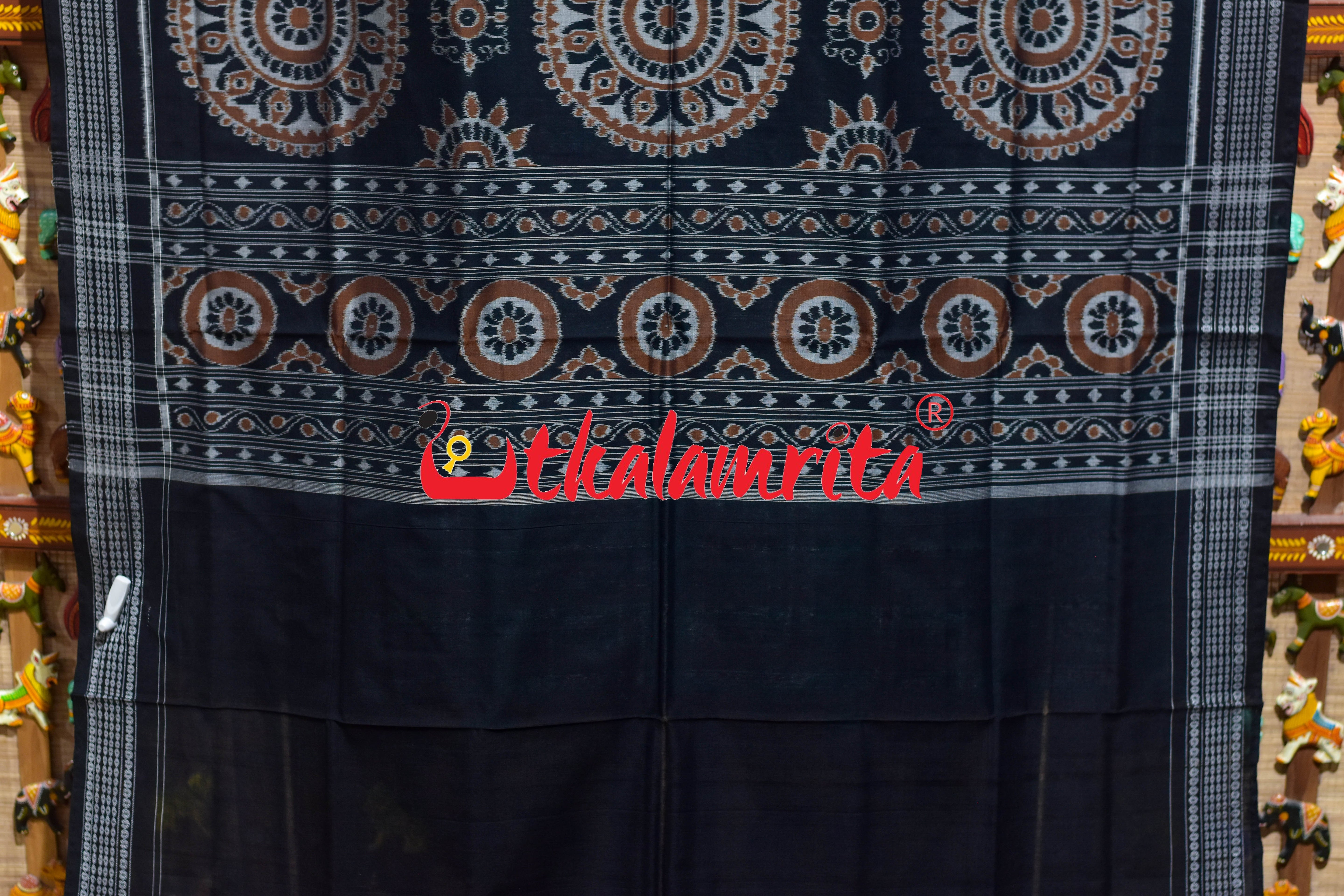 Green Black Tribal Sambalpuri Cotton Saree