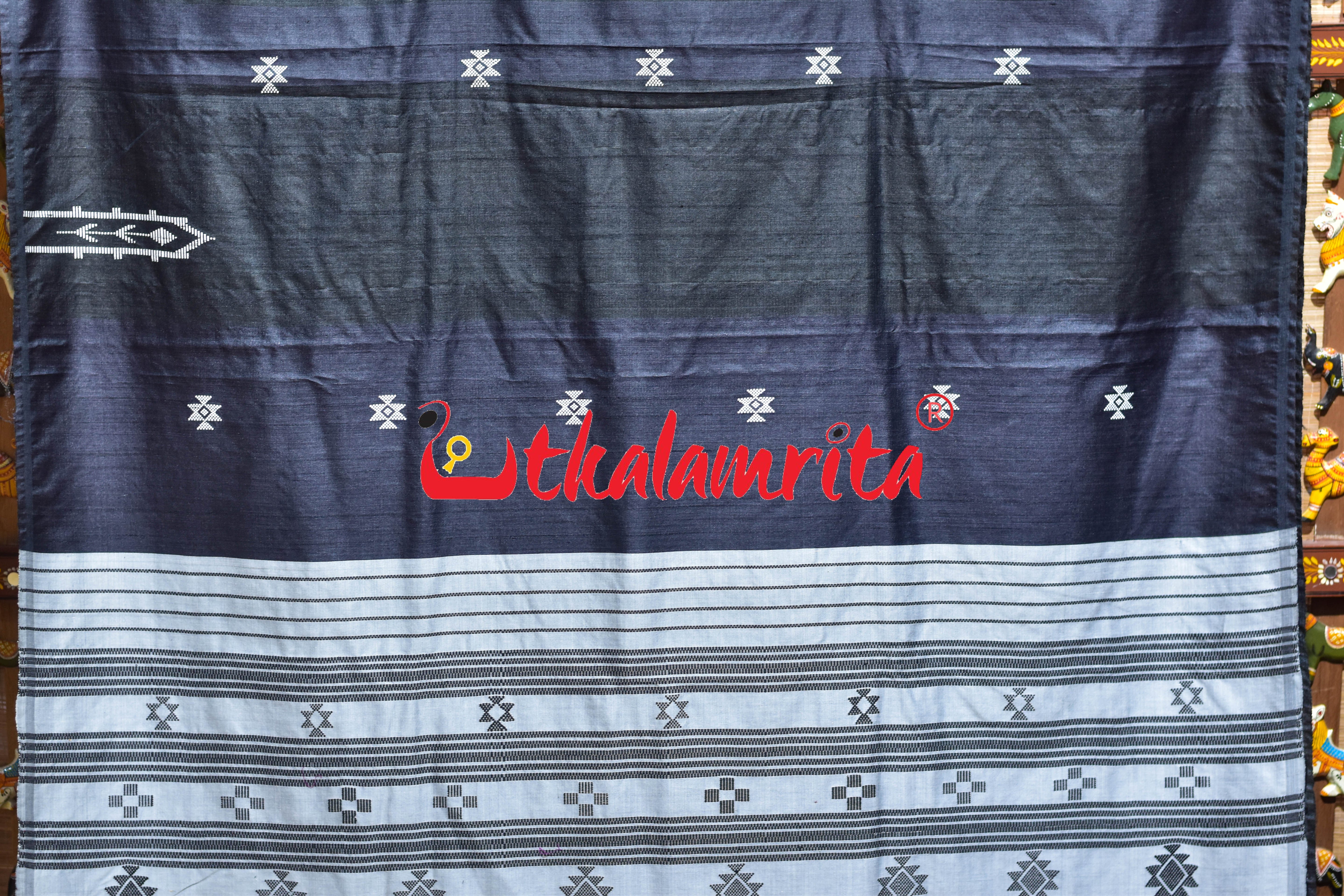 Black Ganjam Bomkai Inspired Gopalpur Tussar Saree