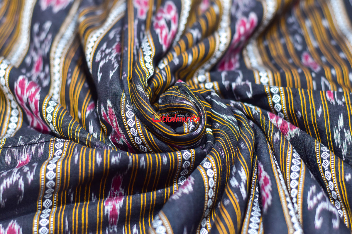 Black Dobby Flower Ikat (Fabric)