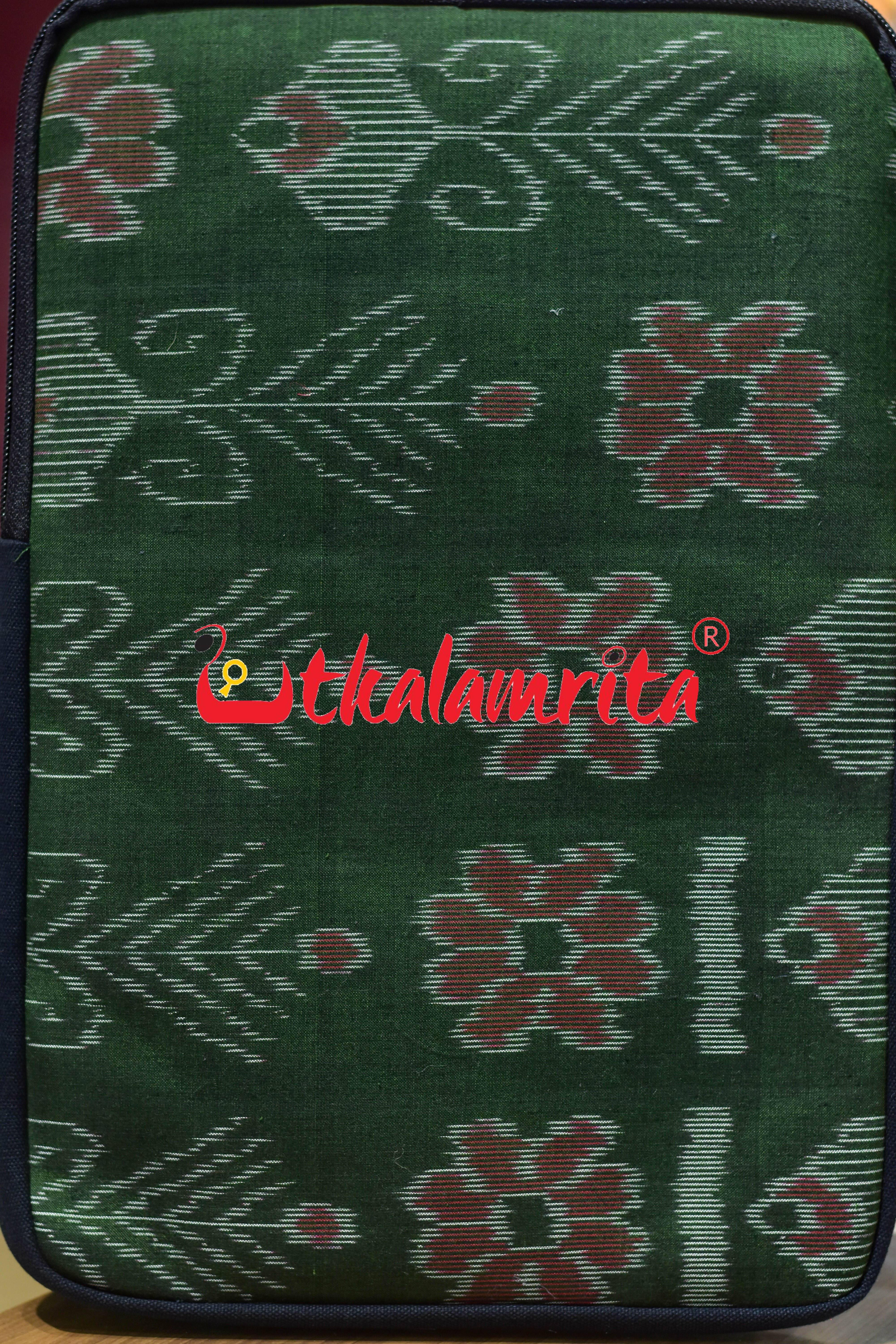 Mehendi Green Big Flowers Laptop Bag