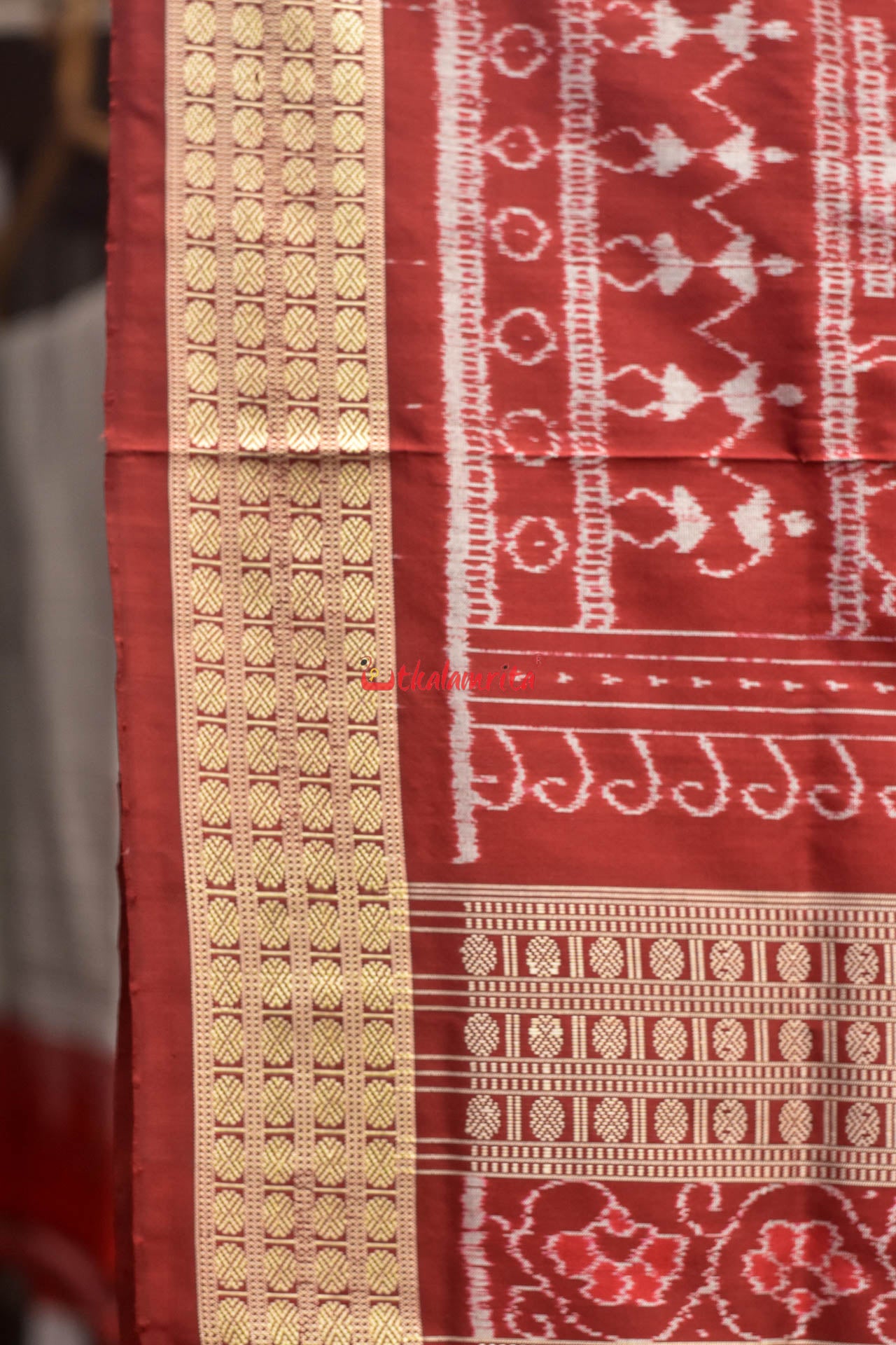 Maroon Home Tribals Sambalpuri Silk Saree