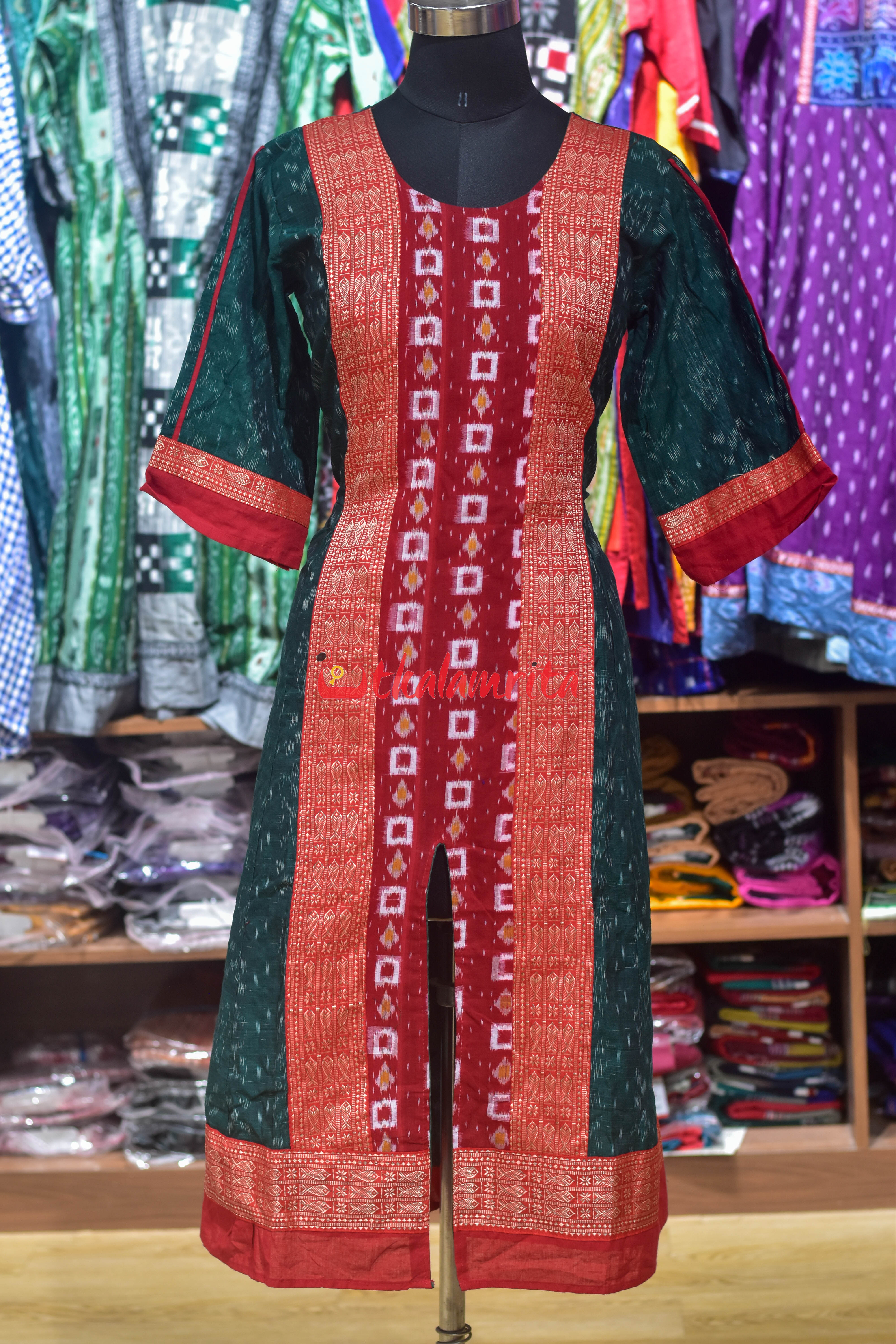 Green Flower with Middle Design (Anarkali)