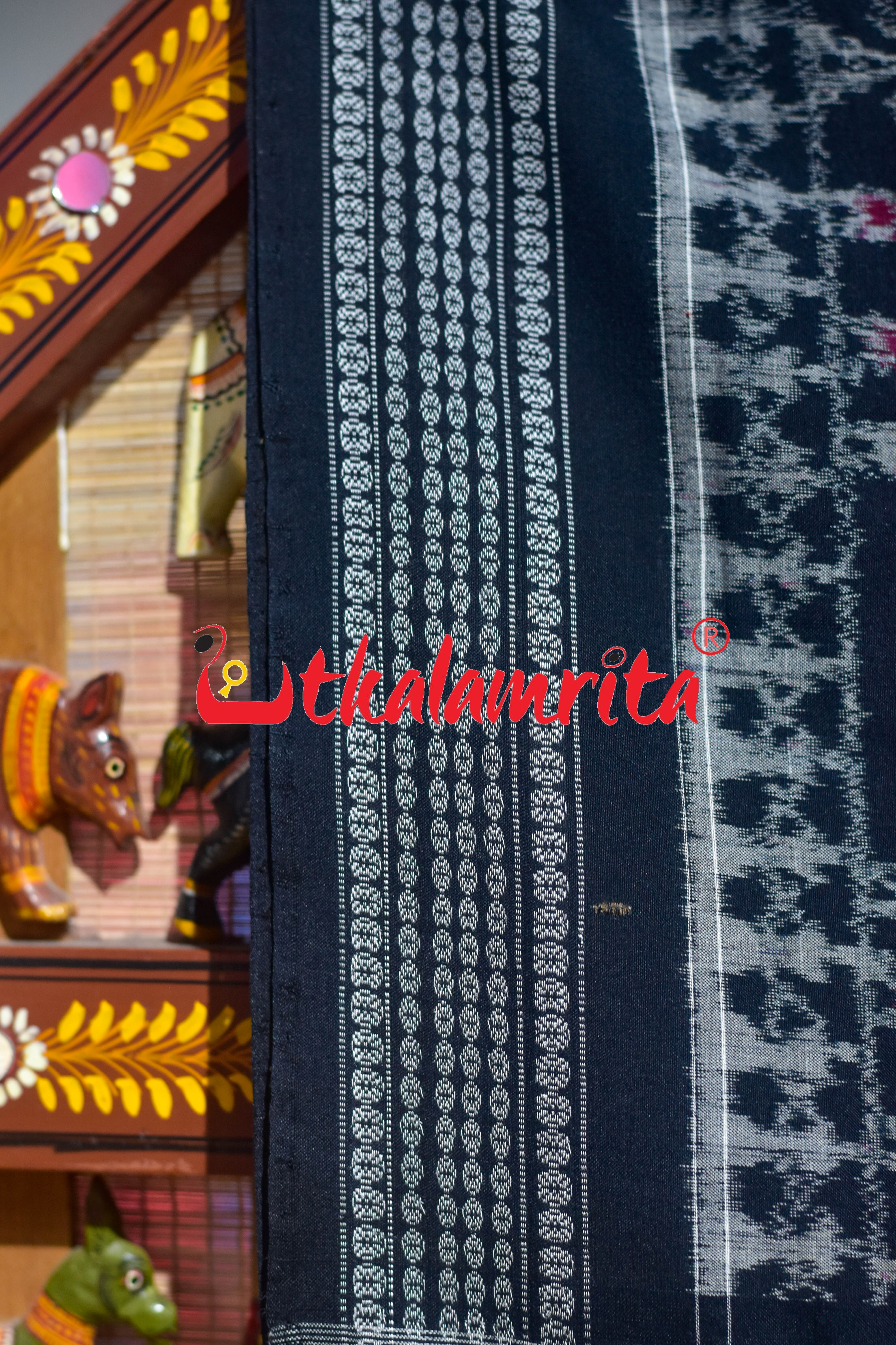 Green Black Tribal Sambalpuri Cotton Saree