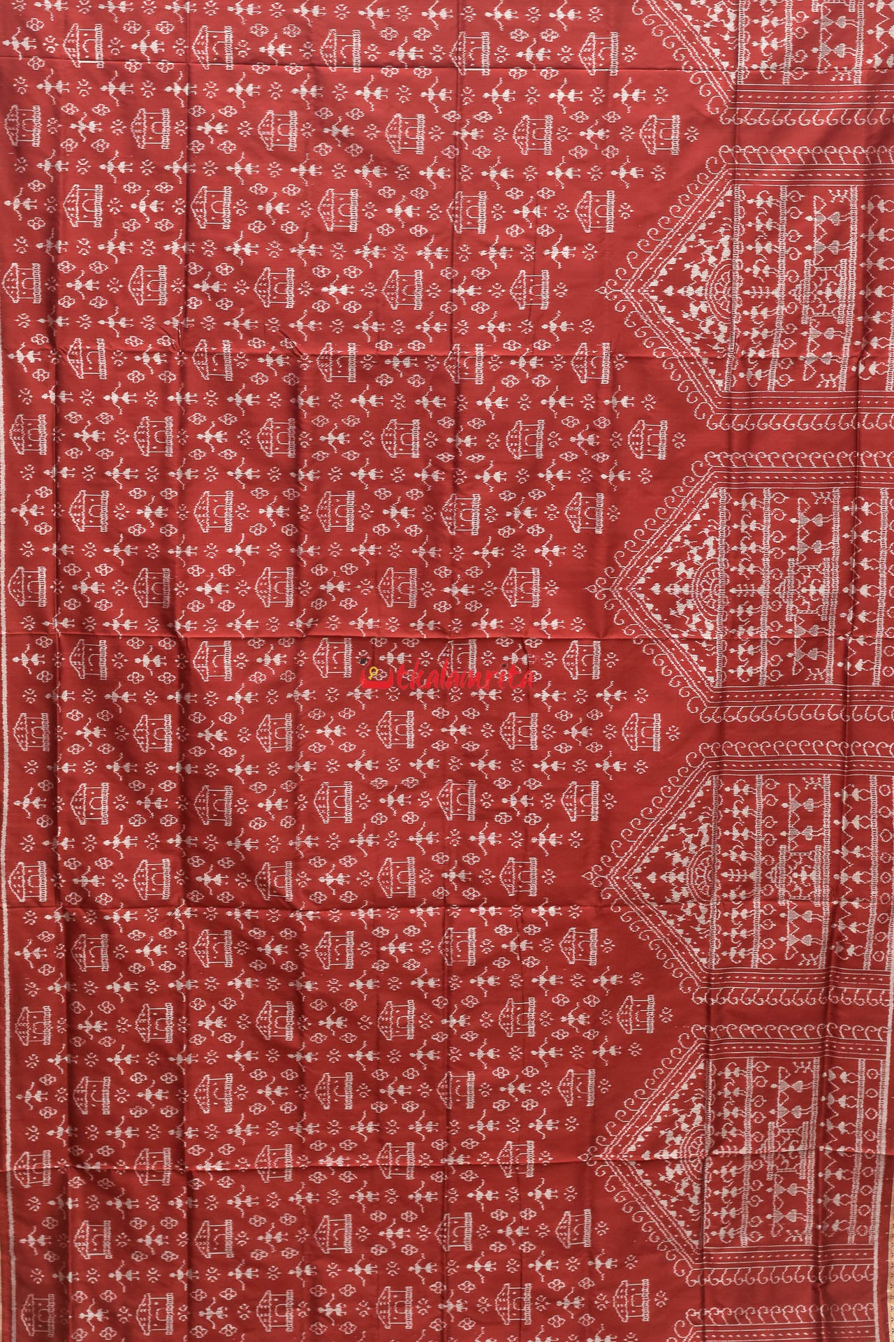 Maroon Home Tribals Sambalpuri Silk Saree