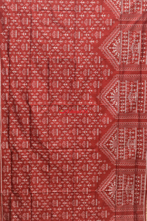 Maroon Home Tribals Sambalpuri Silk Saree