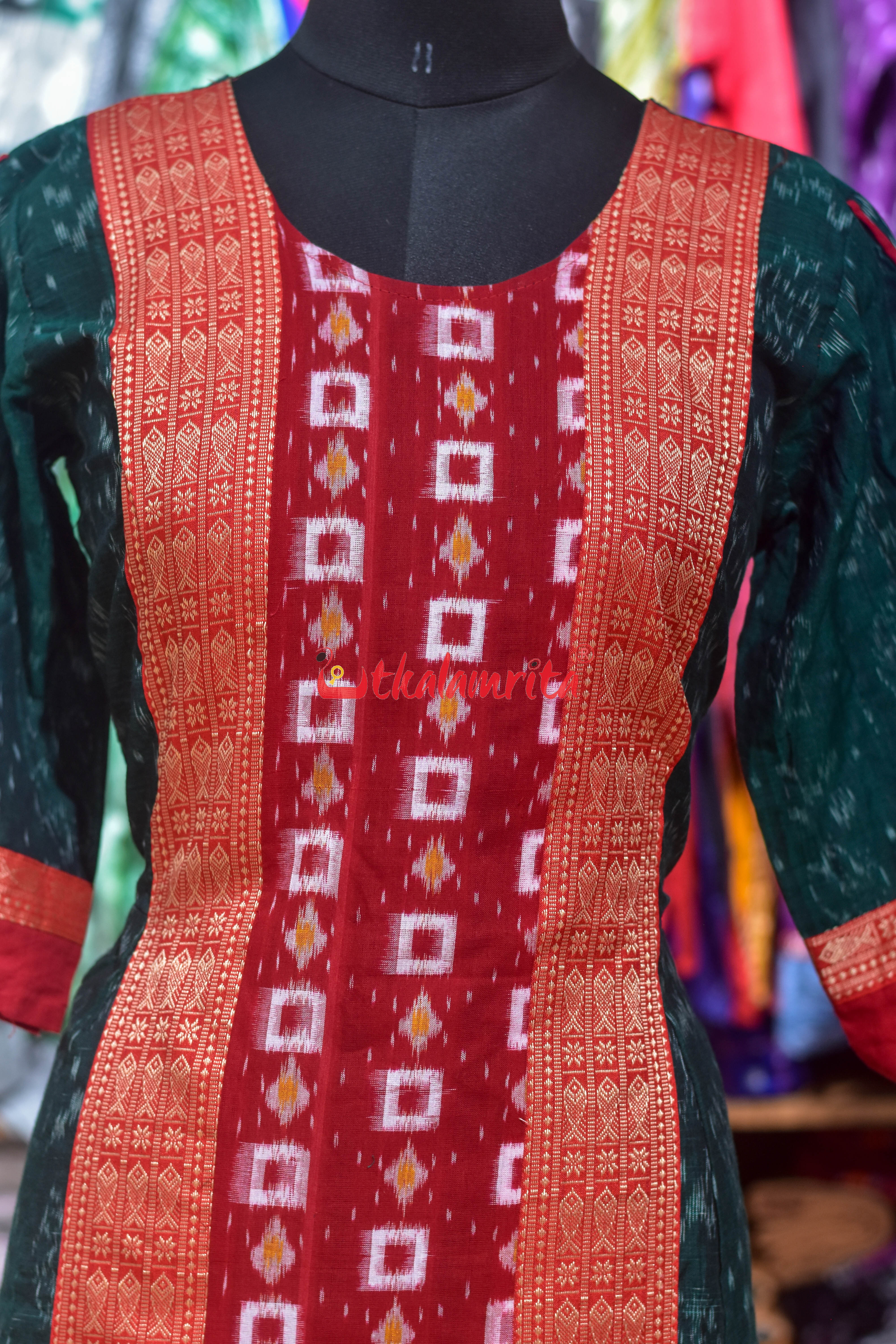 Green Flower with Middle Design (Anarkali)