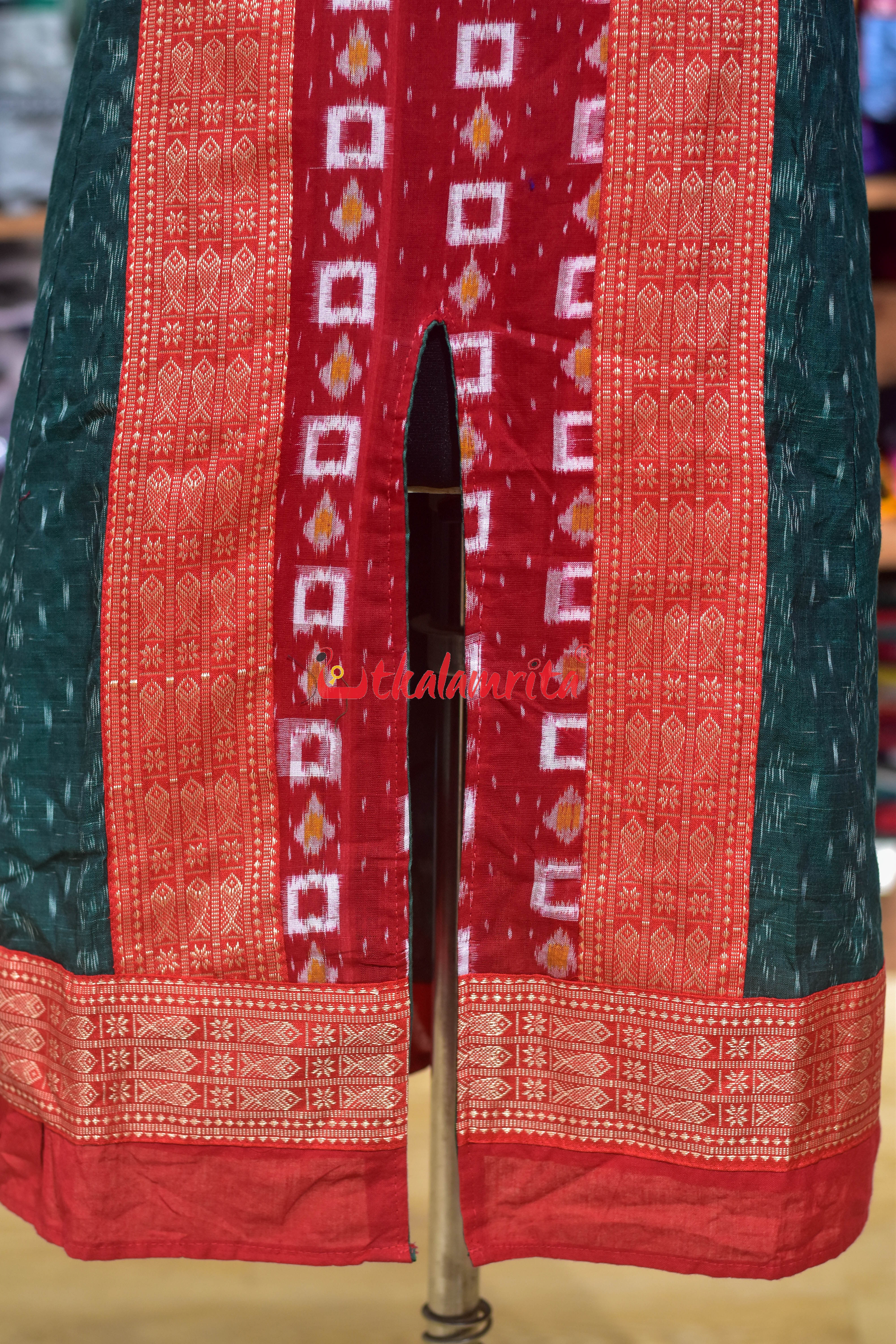 Green Flower with Middle Design (Anarkali)