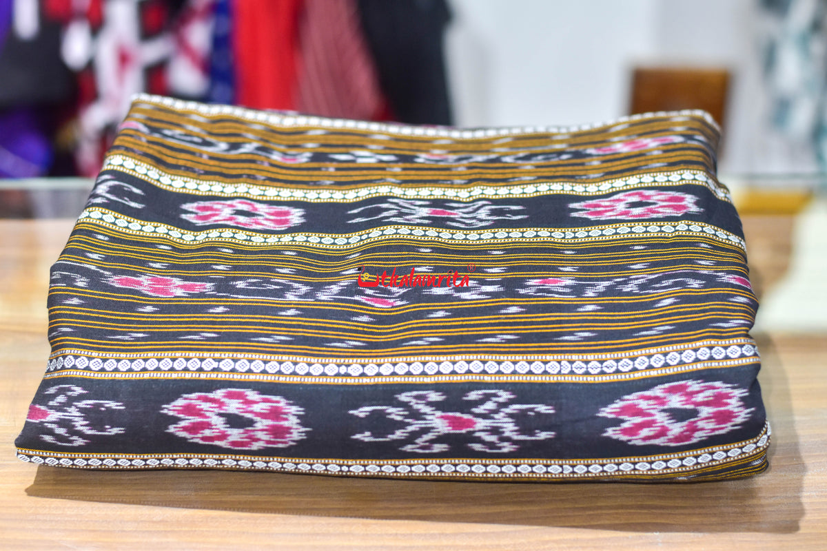 Black Dobby Flower Ikat (Fabric)