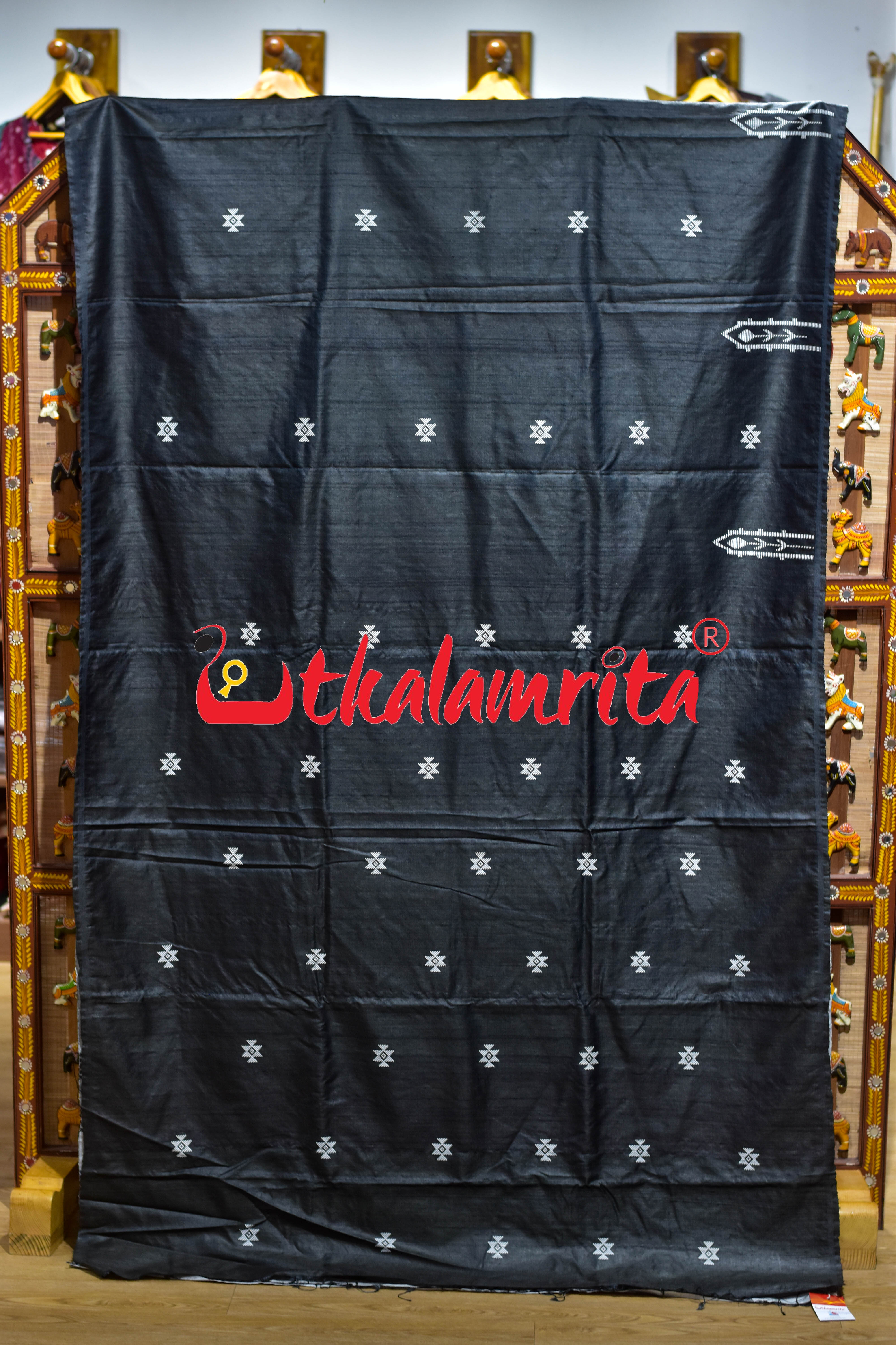 Black Ganjam Bomkai Inspired Gopalpur Tussar Saree