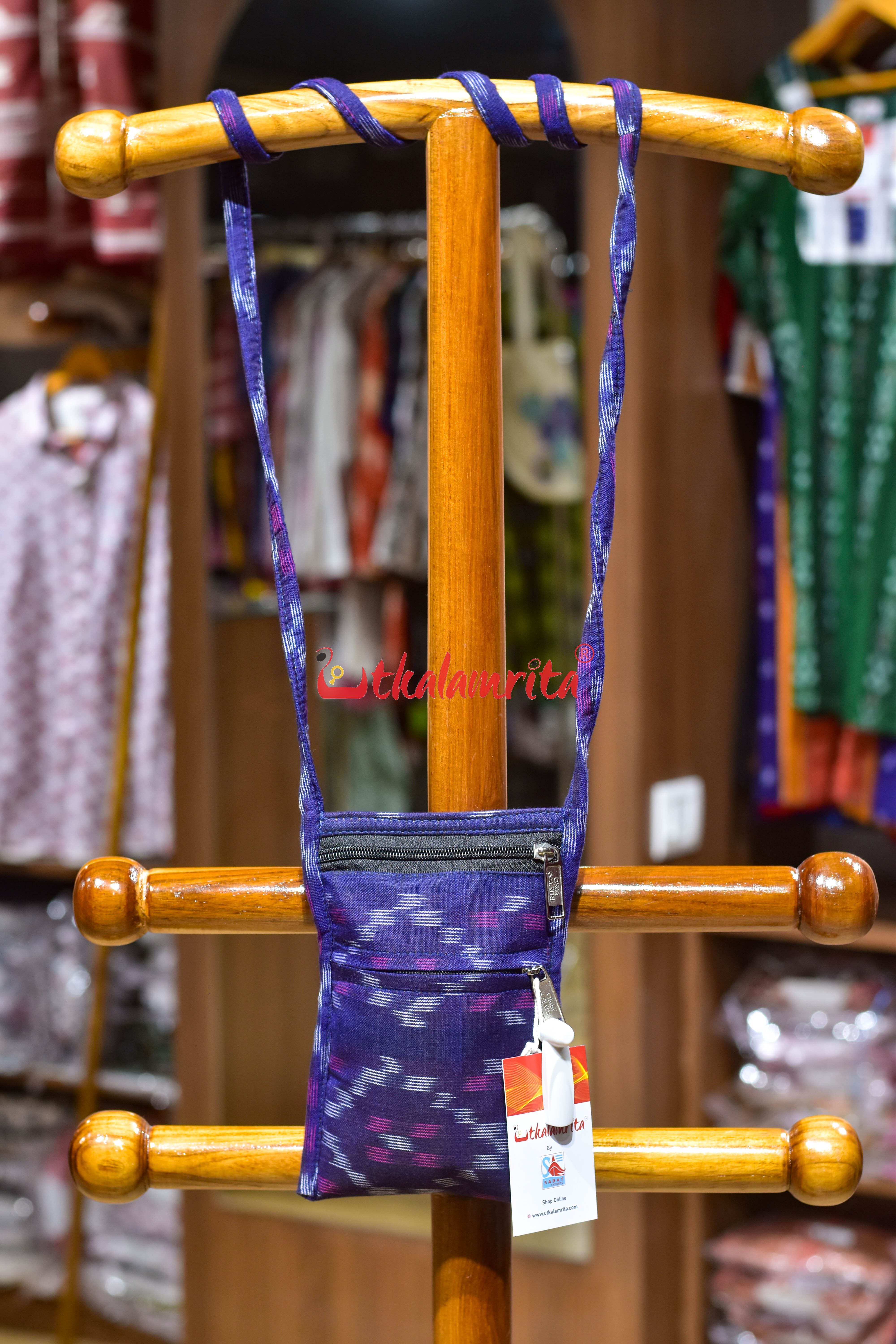 Purple Tetris Mobile Sling Bag
