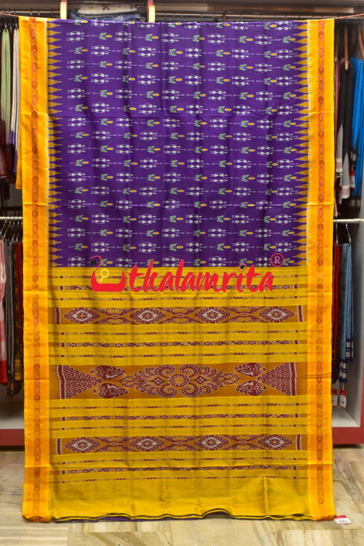 Jamun Tribal Phula Khandua Silk Saree