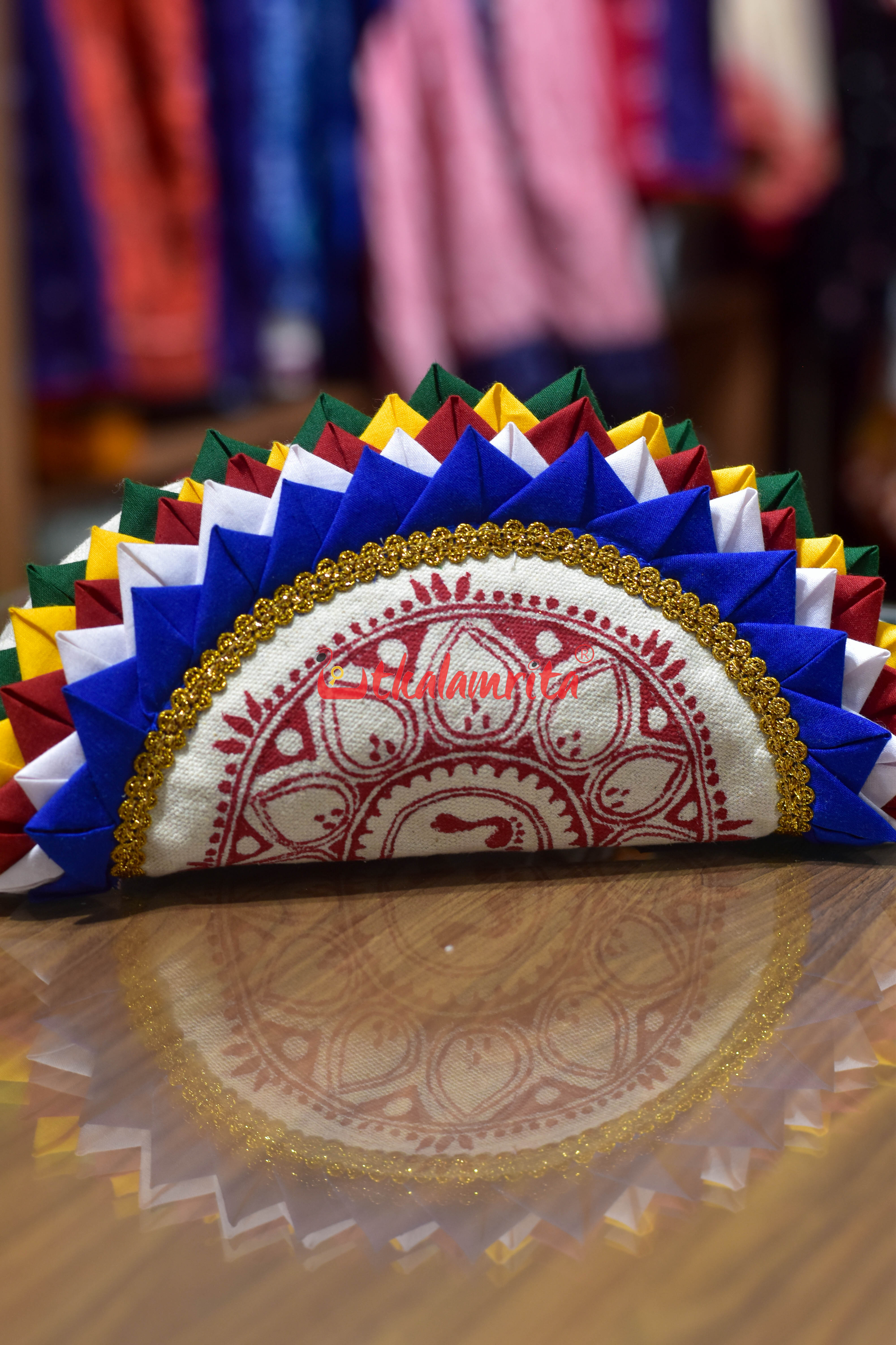Red Jhoti Applique Hand Clutch