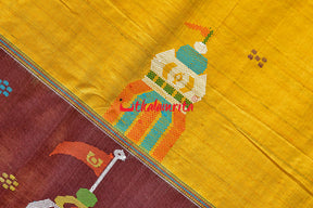 Yellow Maroon Mandira Gopalpur Tussar Saree