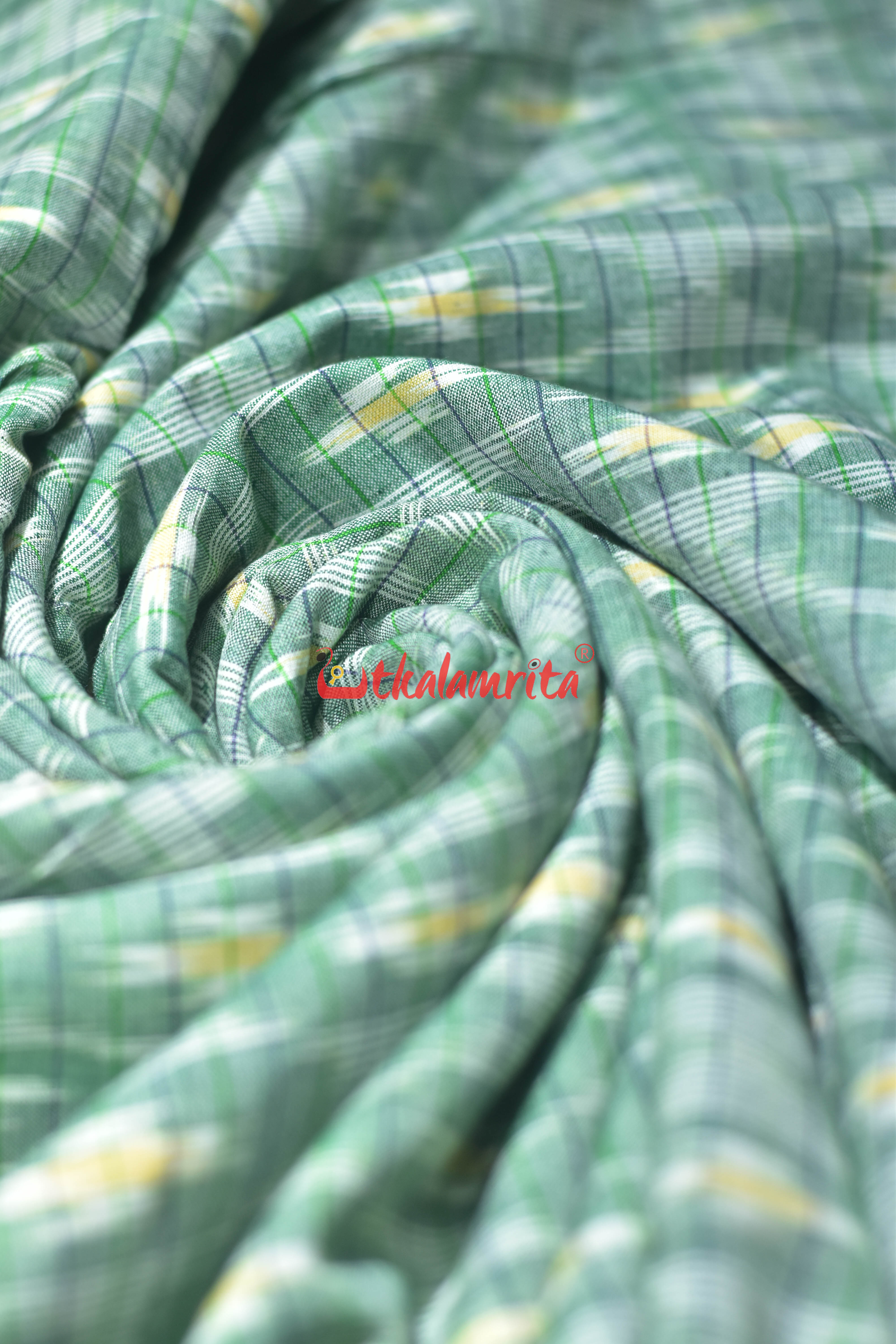 Mint Green Checks Star Cotton (Fabric)