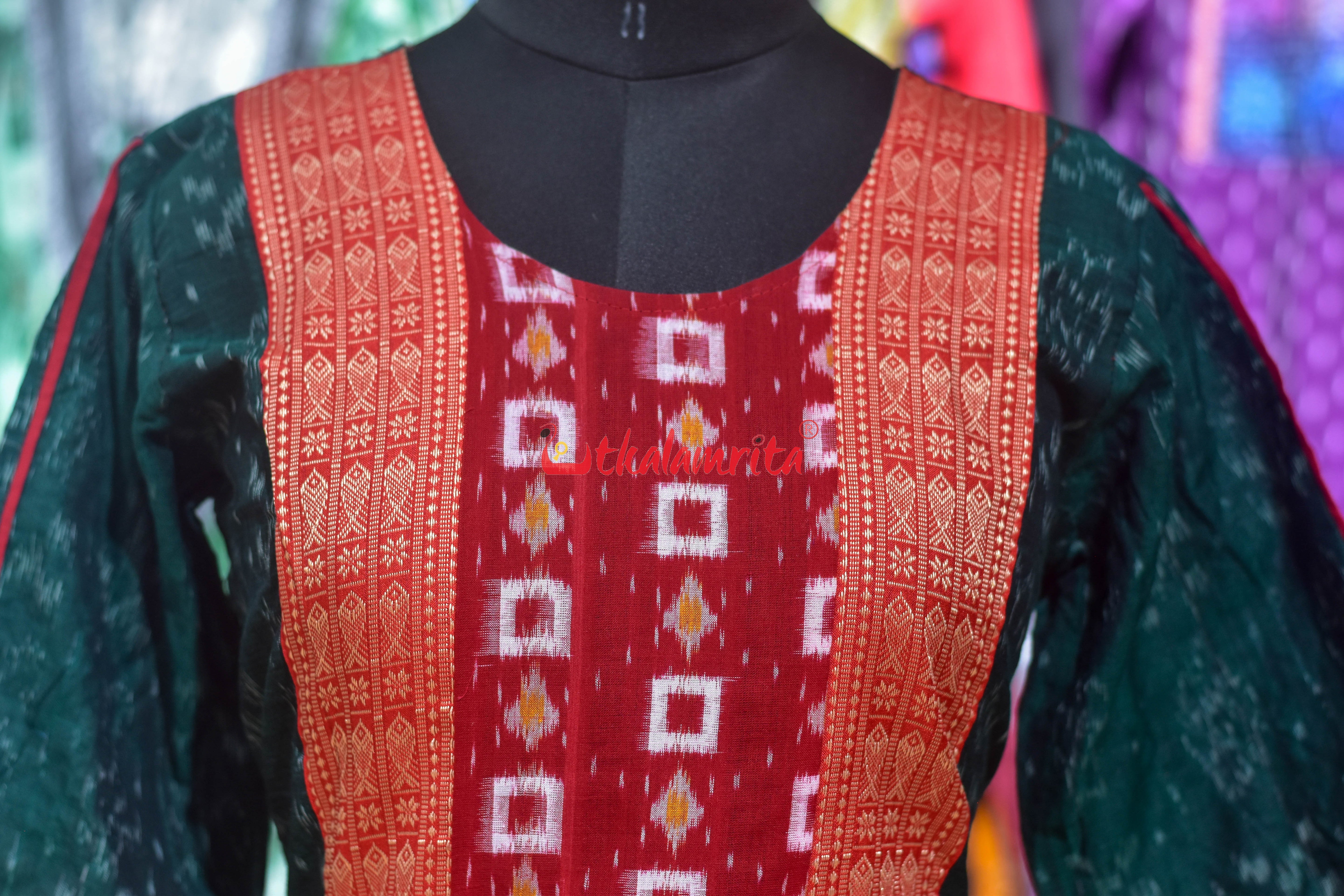 Green Flower with Middle Design (Anarkali)