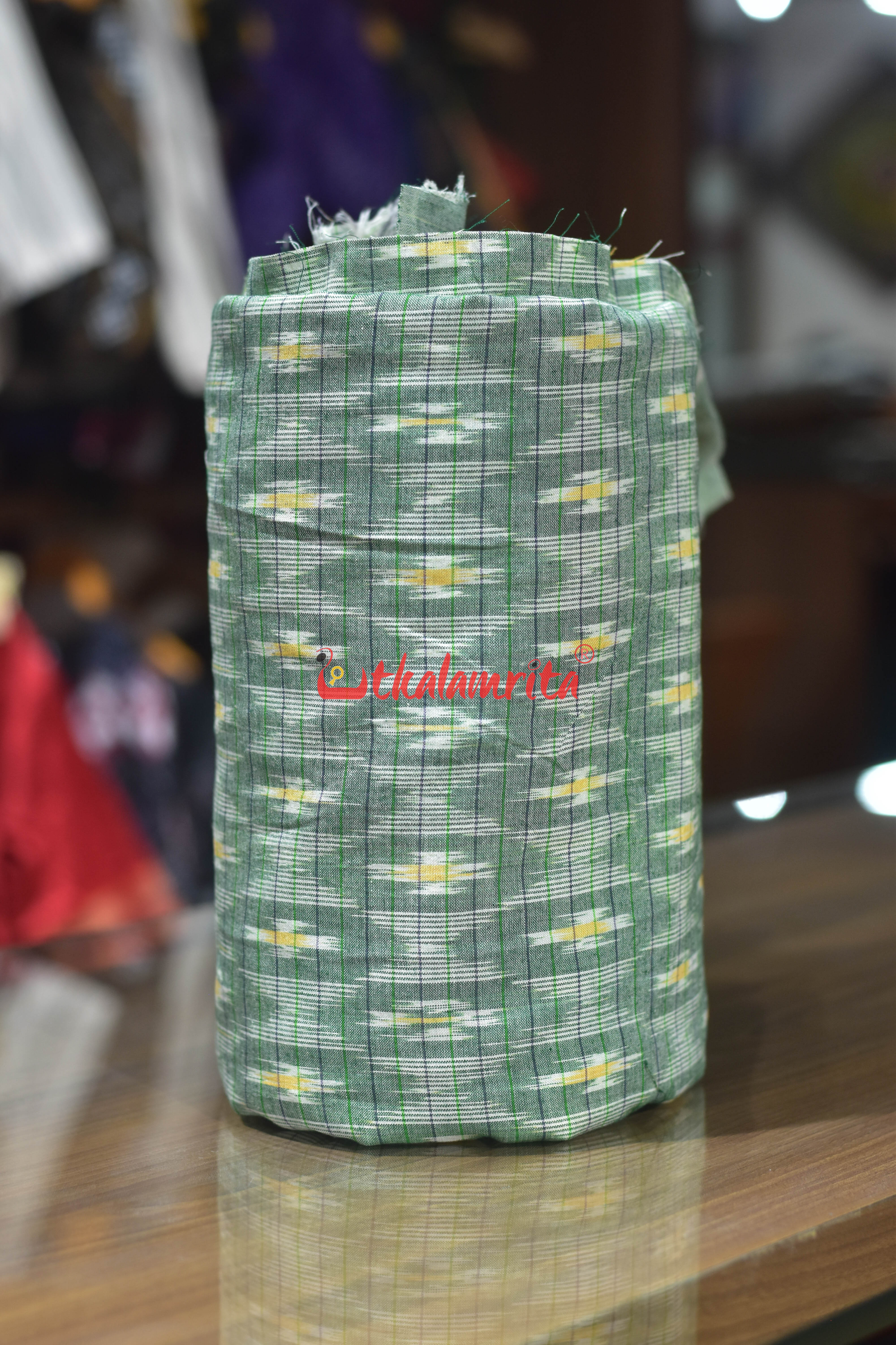 Mint Green Checks Star Cotton (Fabric)