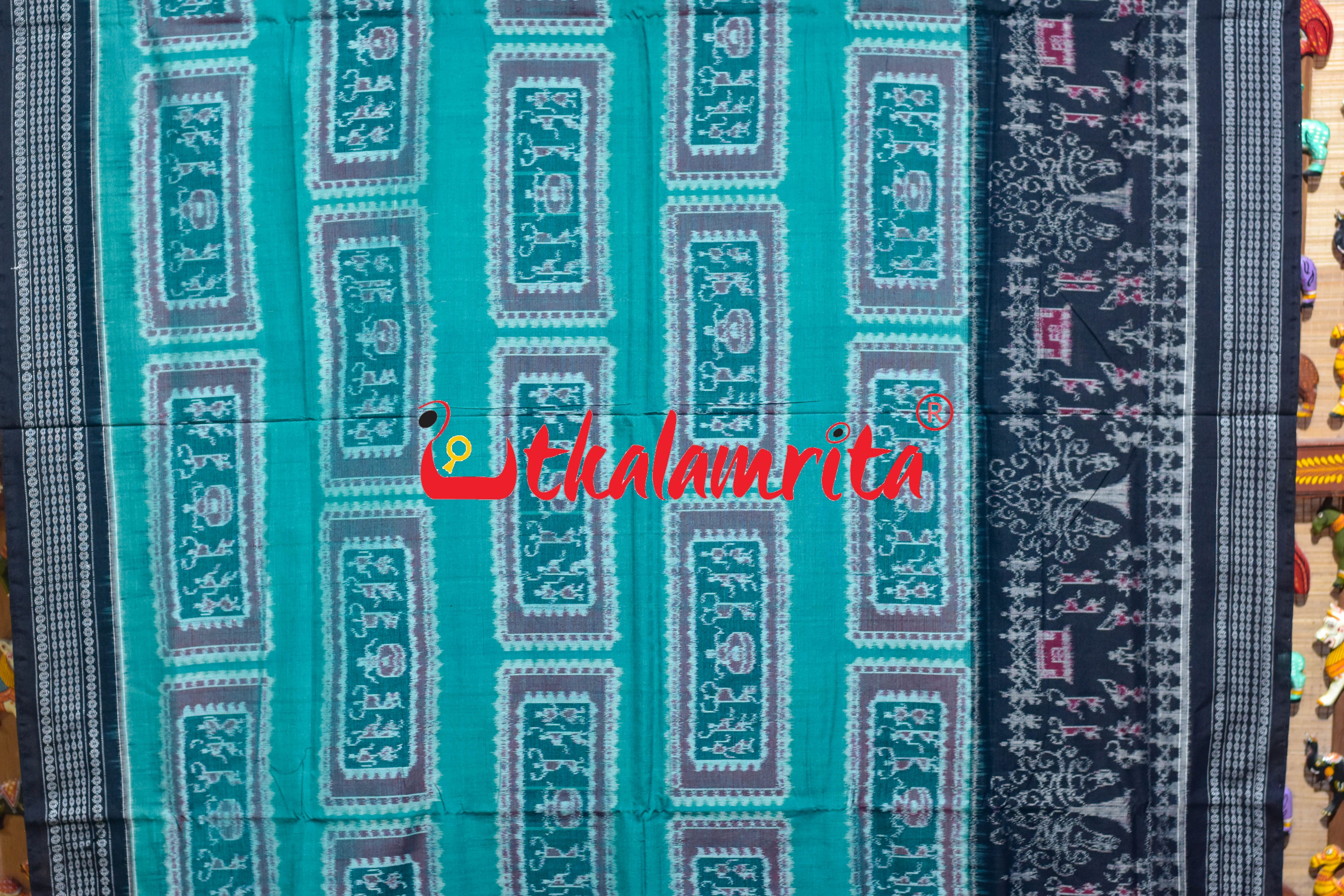 Green Black Tribal Sambalpuri Cotton Saree