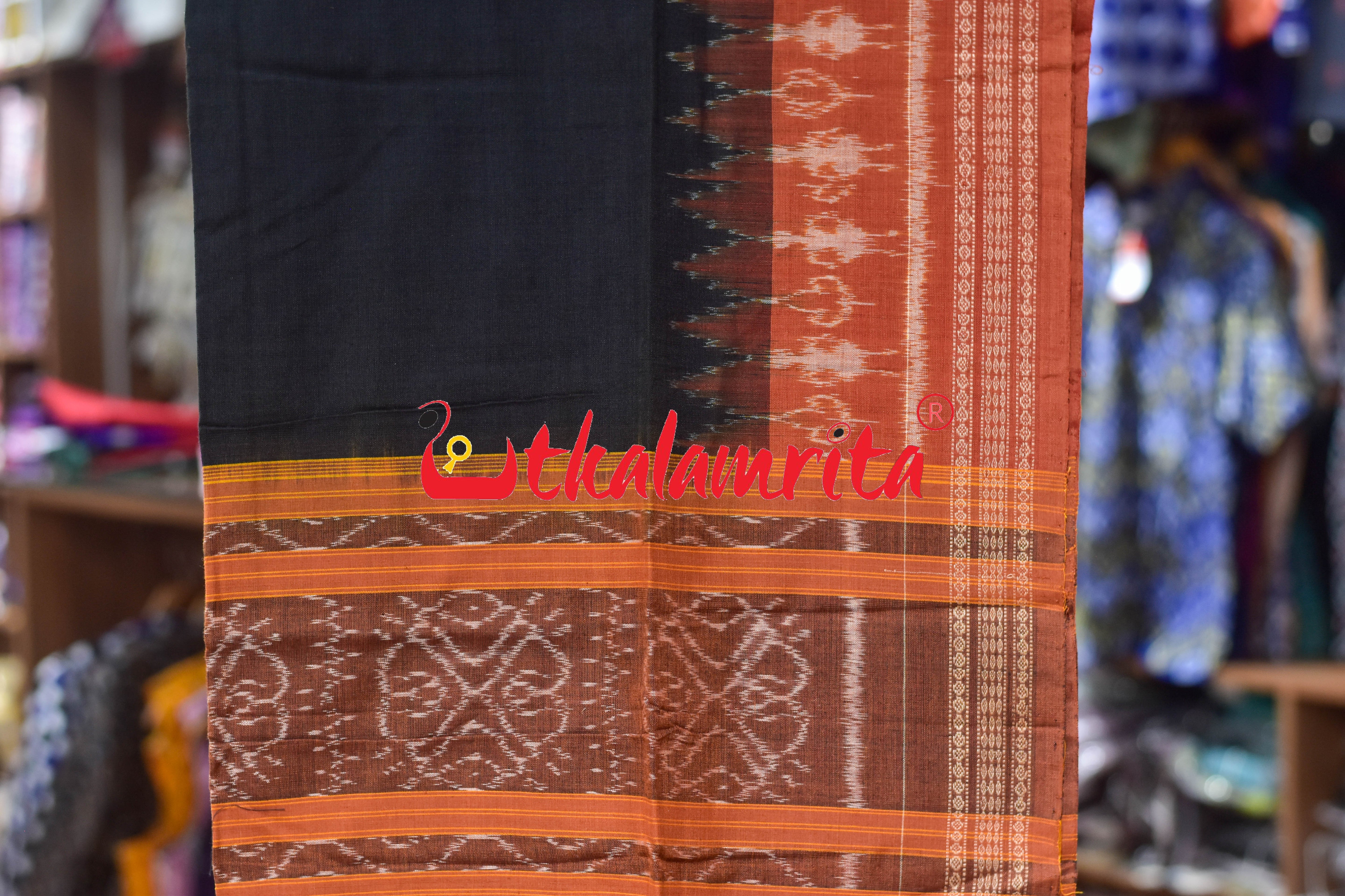 Rust Yellow Cut Tribals Sambalpuri Cotton Dress Set