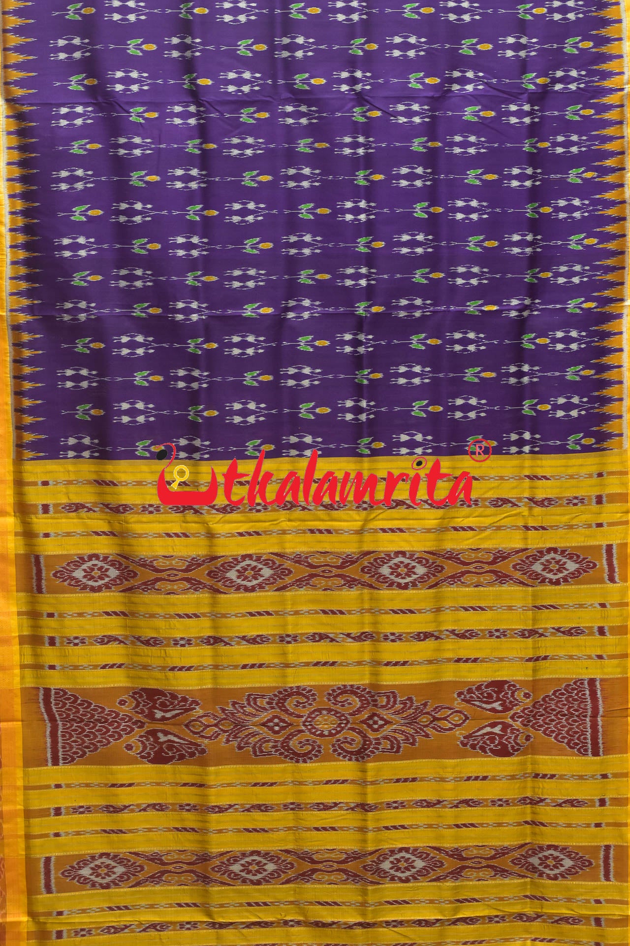 Jamun Tribal Phula Khandua Silk Saree