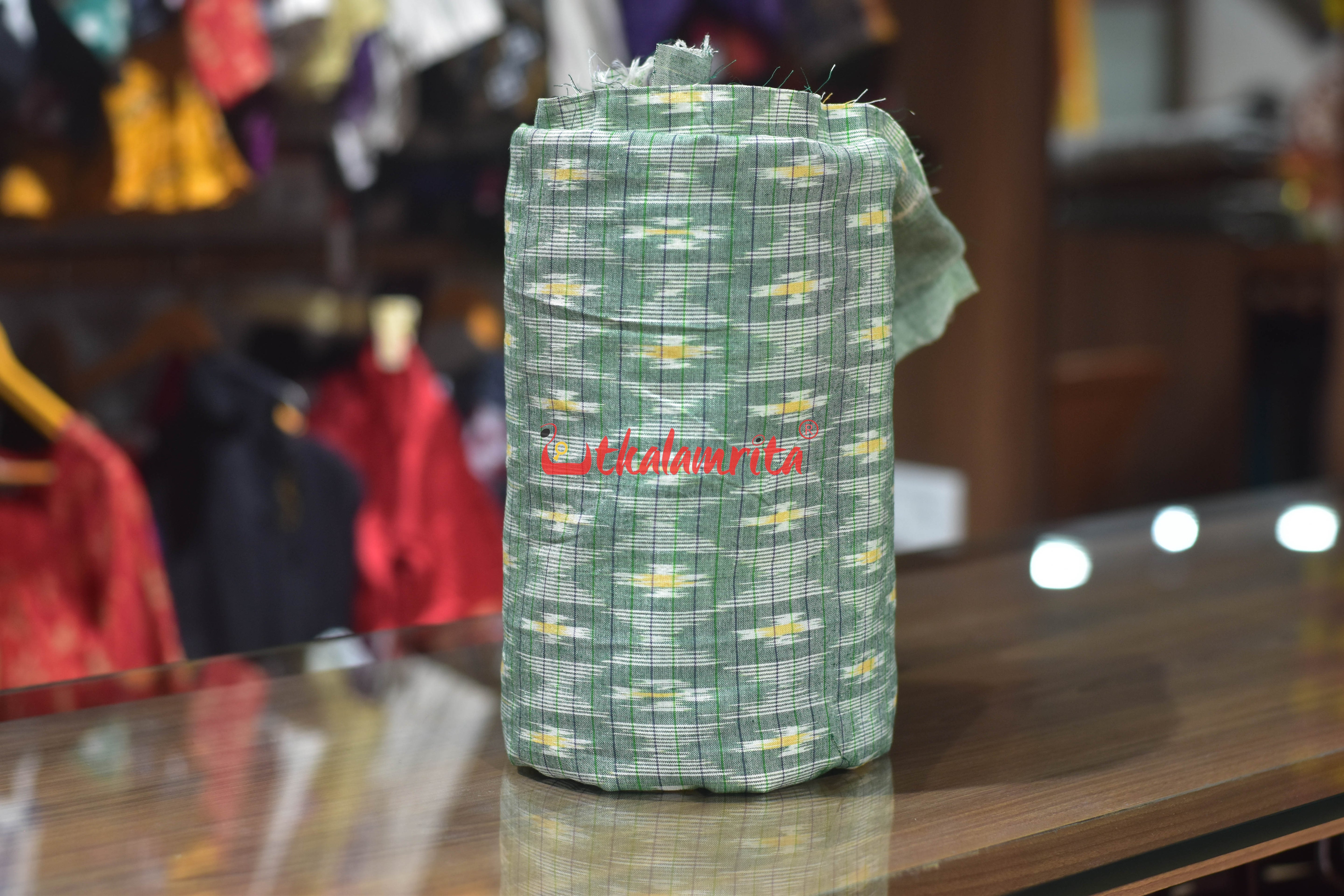 Mint Green Checks Star Cotton (Fabric)