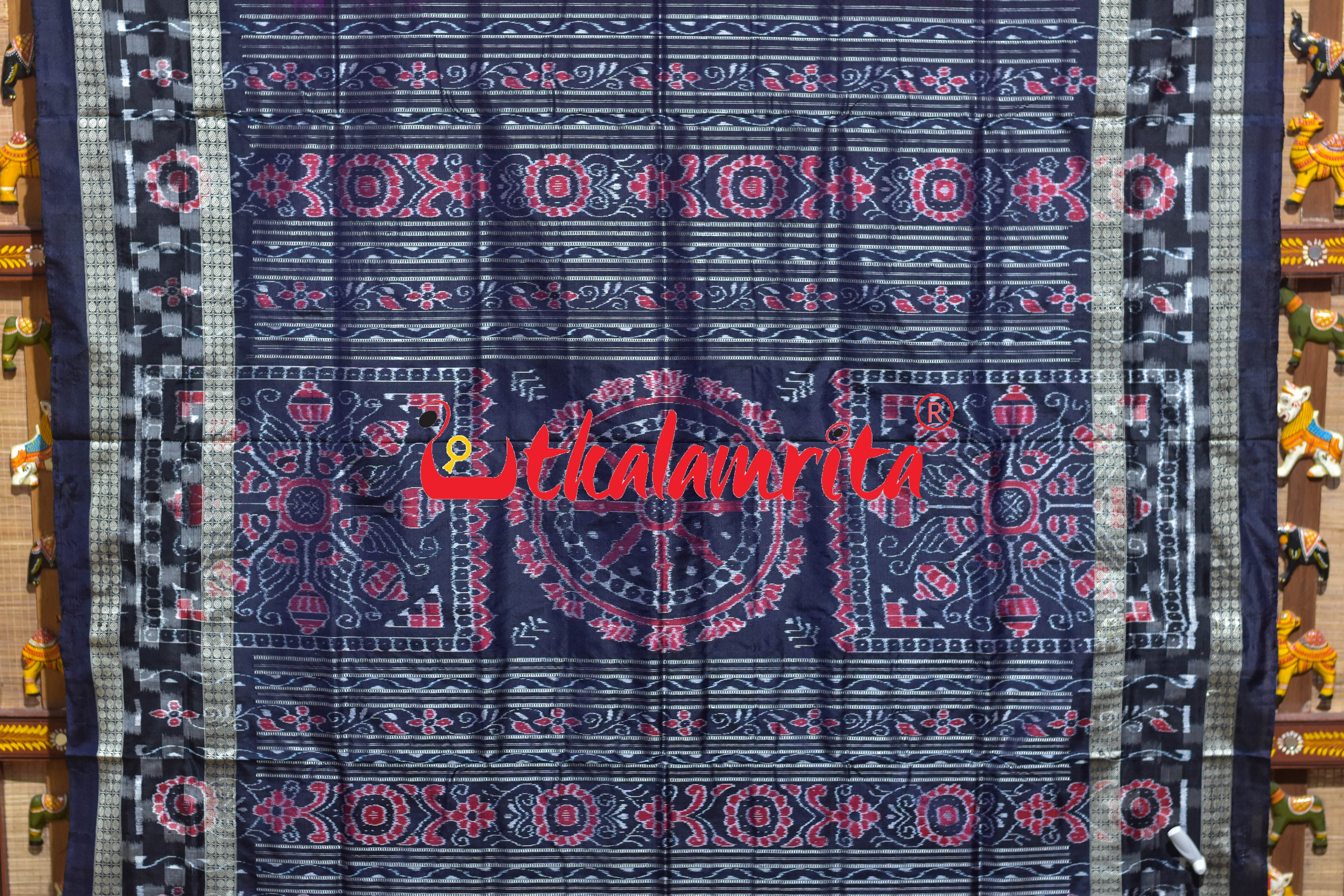 Border Pasapali Purple Buti Sambalpuri Silk Saree