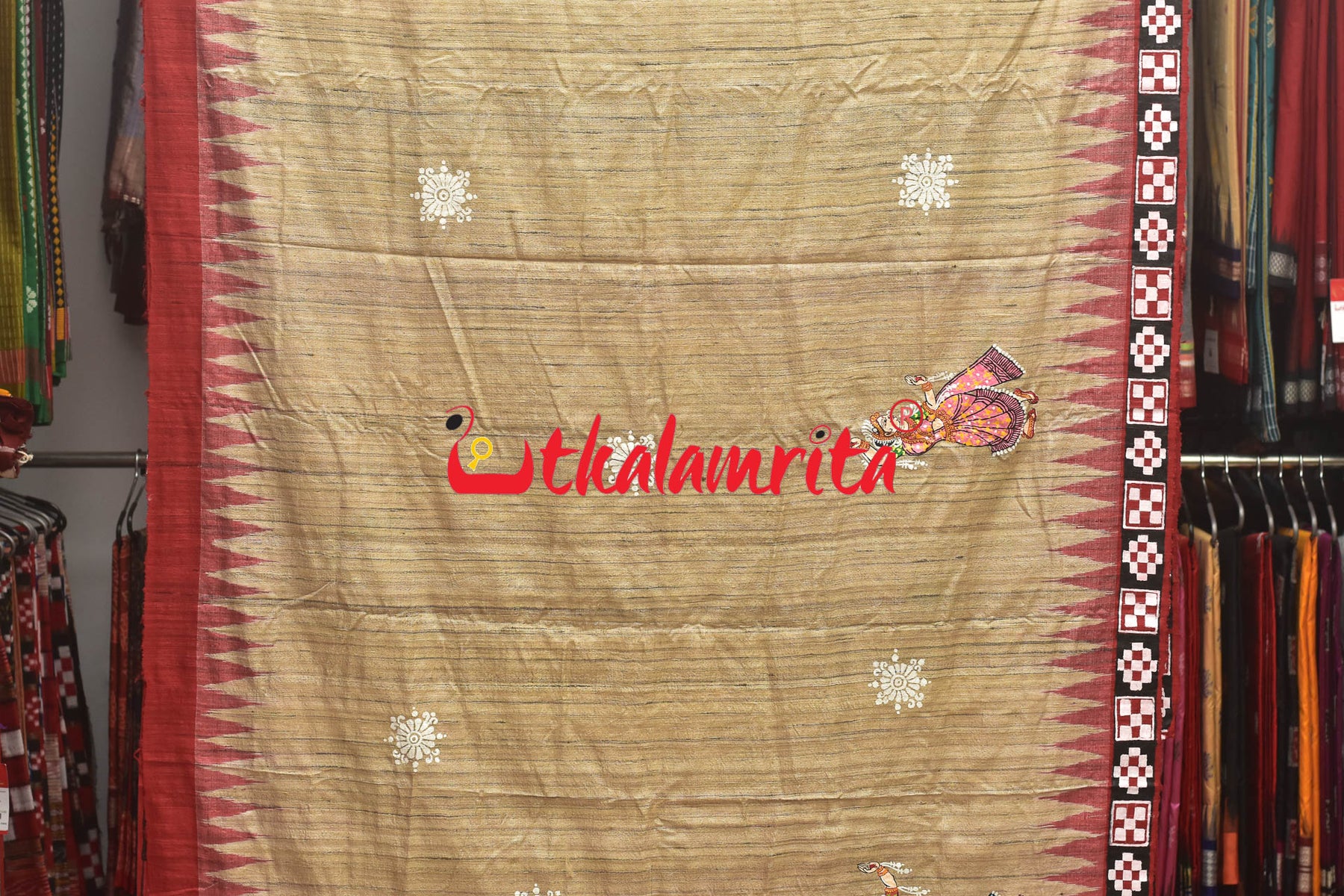 Ratha Jatra Pasapali Border Pattachitra Saree