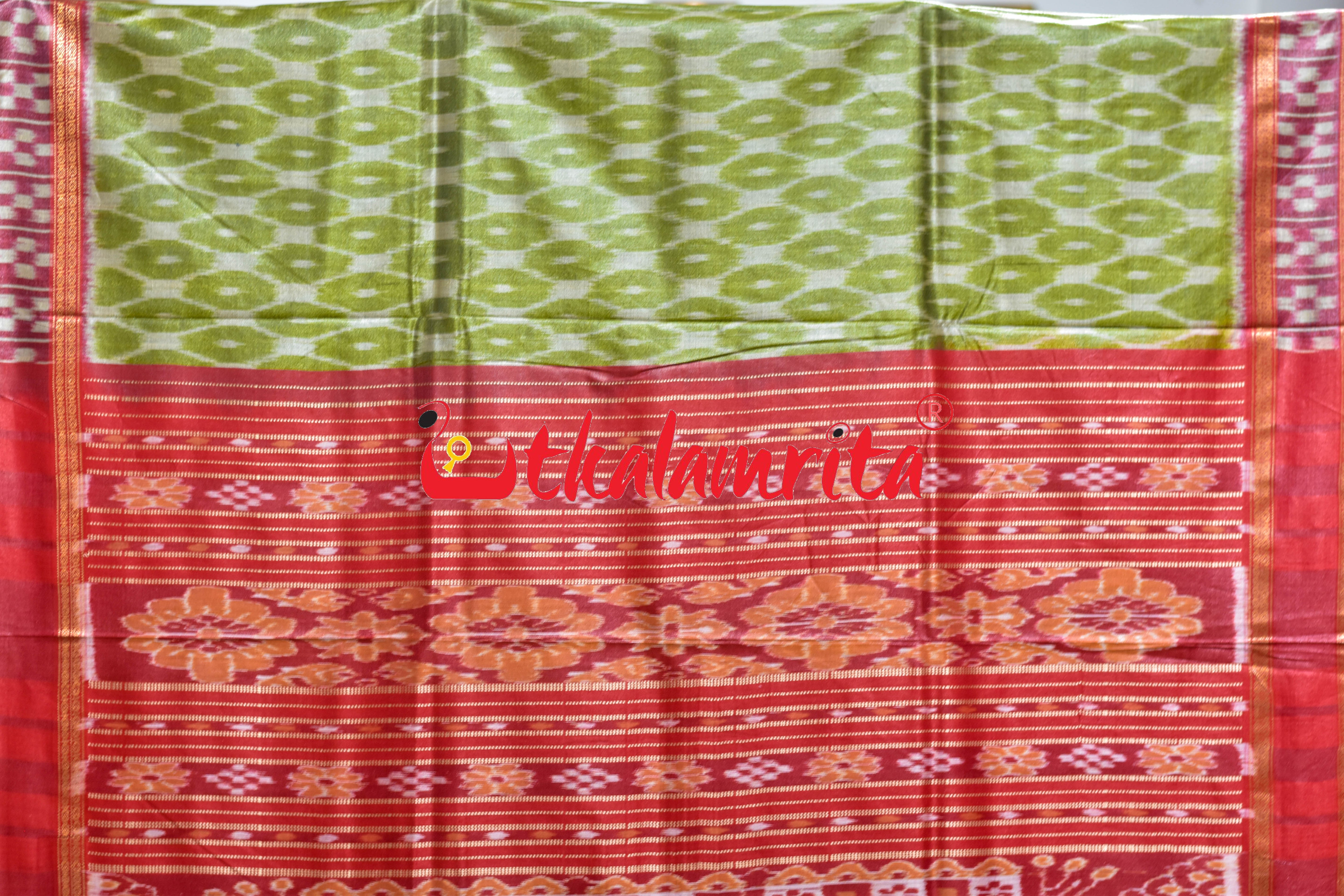 Mehendi Body Ikat Pasapali Border Tussar Silk Saree