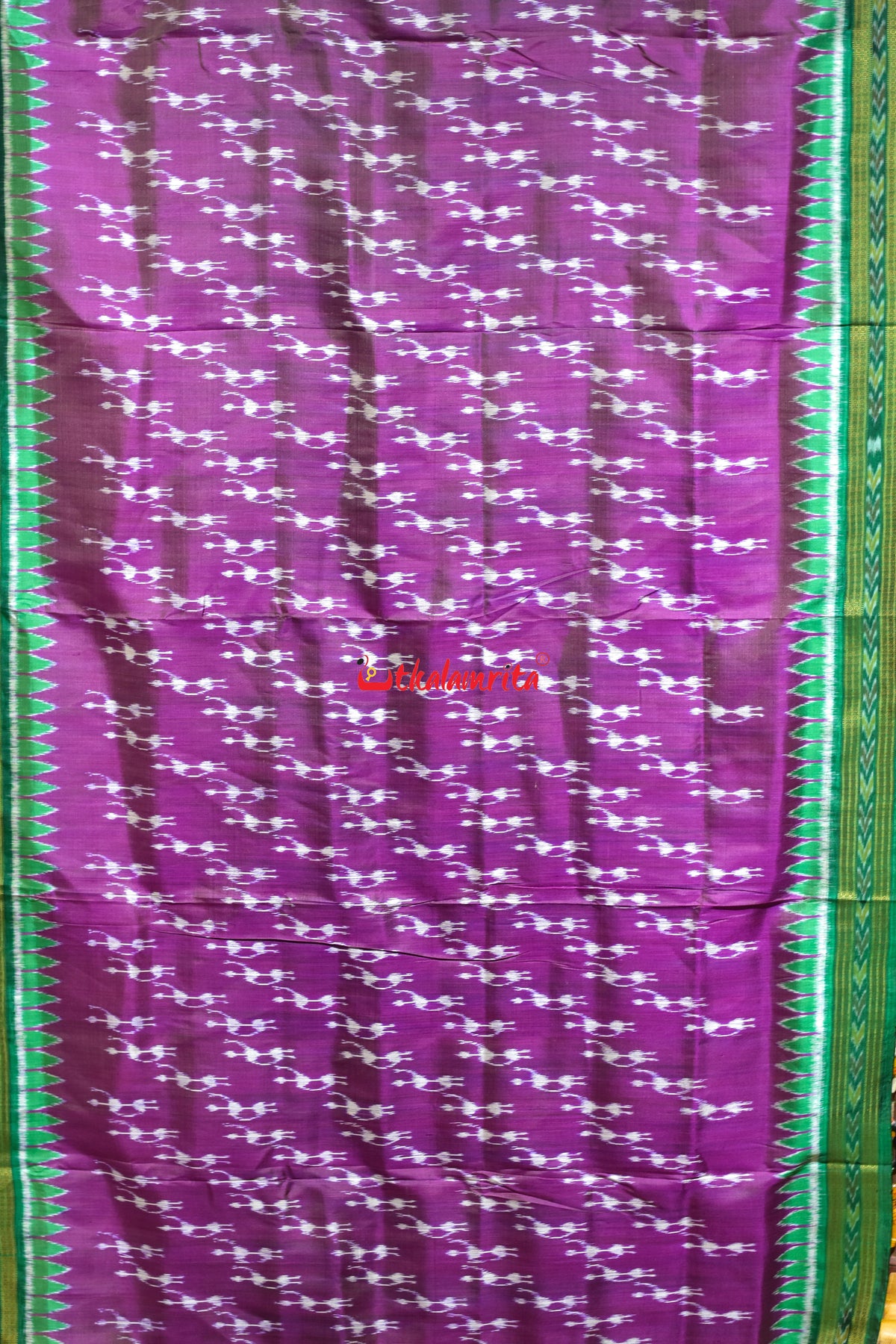 Dua Shade Purple Green Body Tribals Khandua Silk Saree