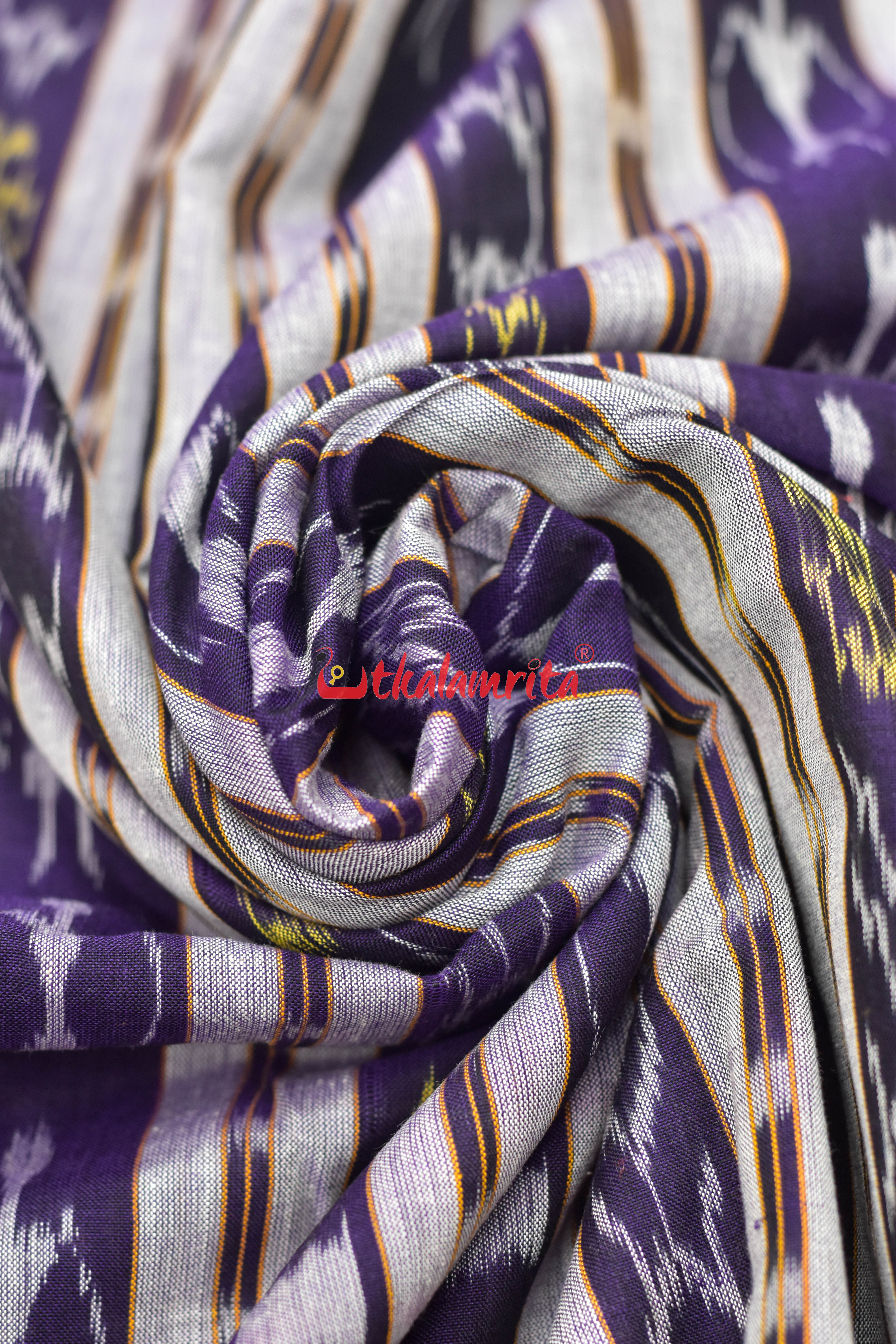 Blue Tribals with Fish Lines Cotton (Fabric)