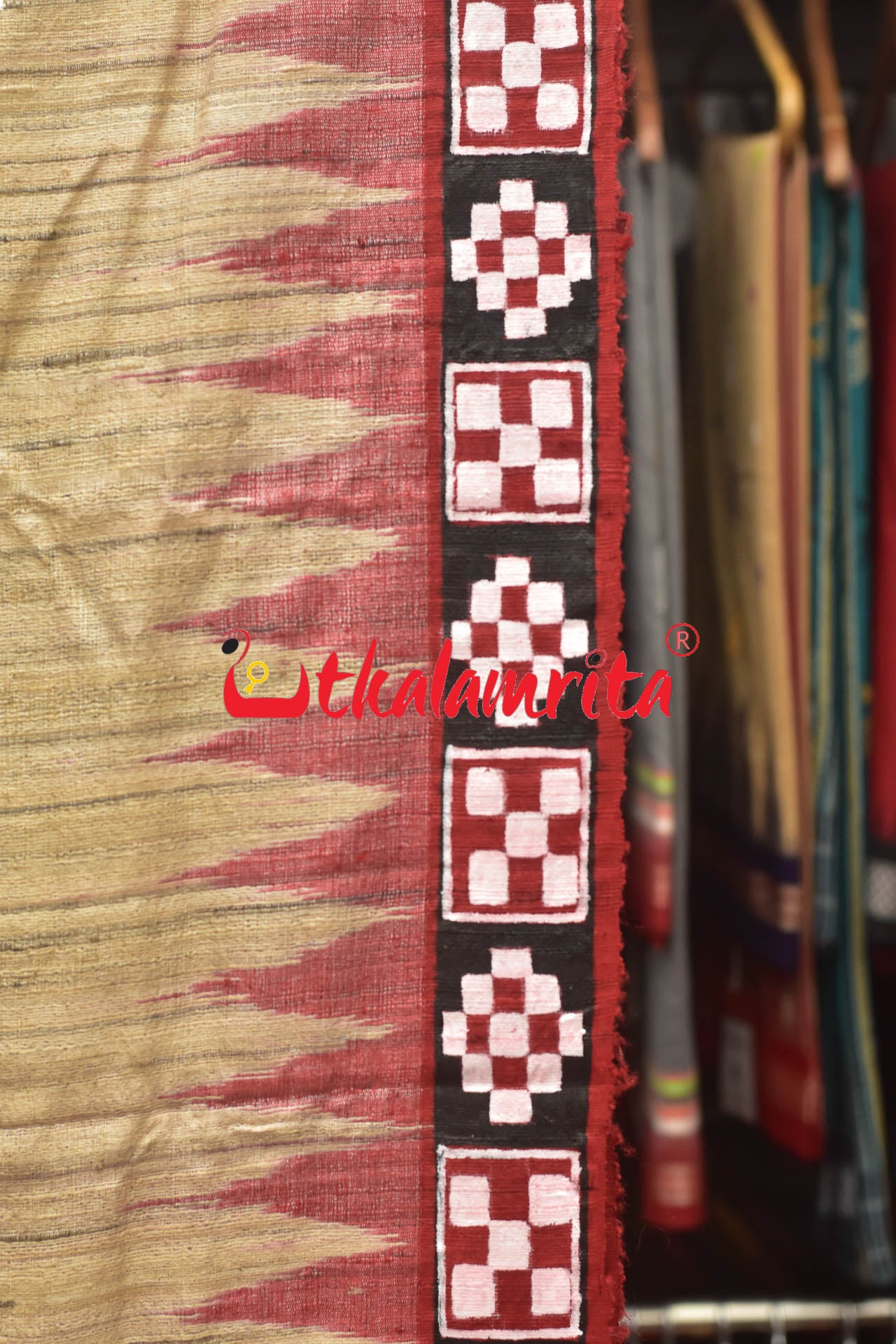 Ratha Jatra Pasapali Border Pattachitra Saree