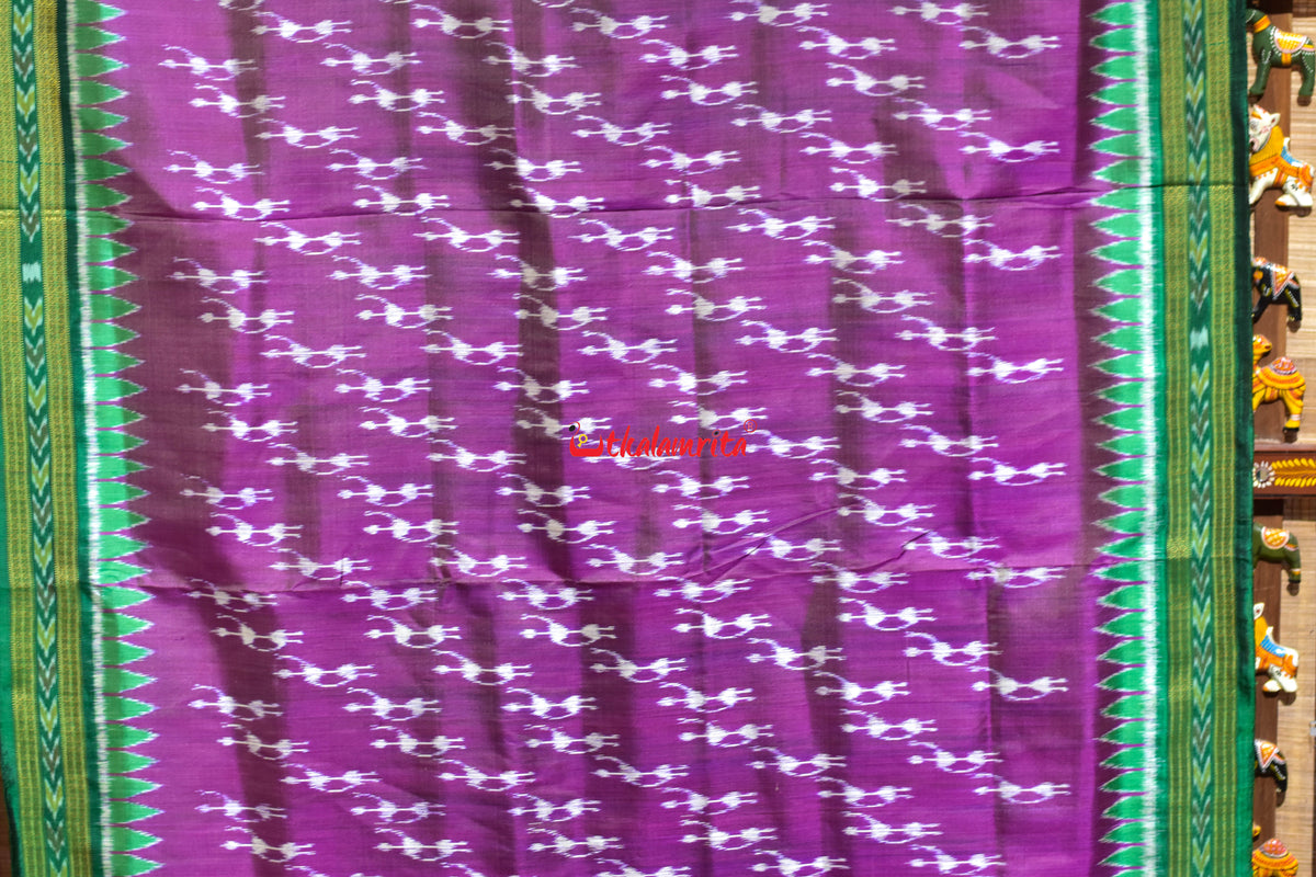 Dua Shade Purple Green Body Tribals Khandua Silk Saree