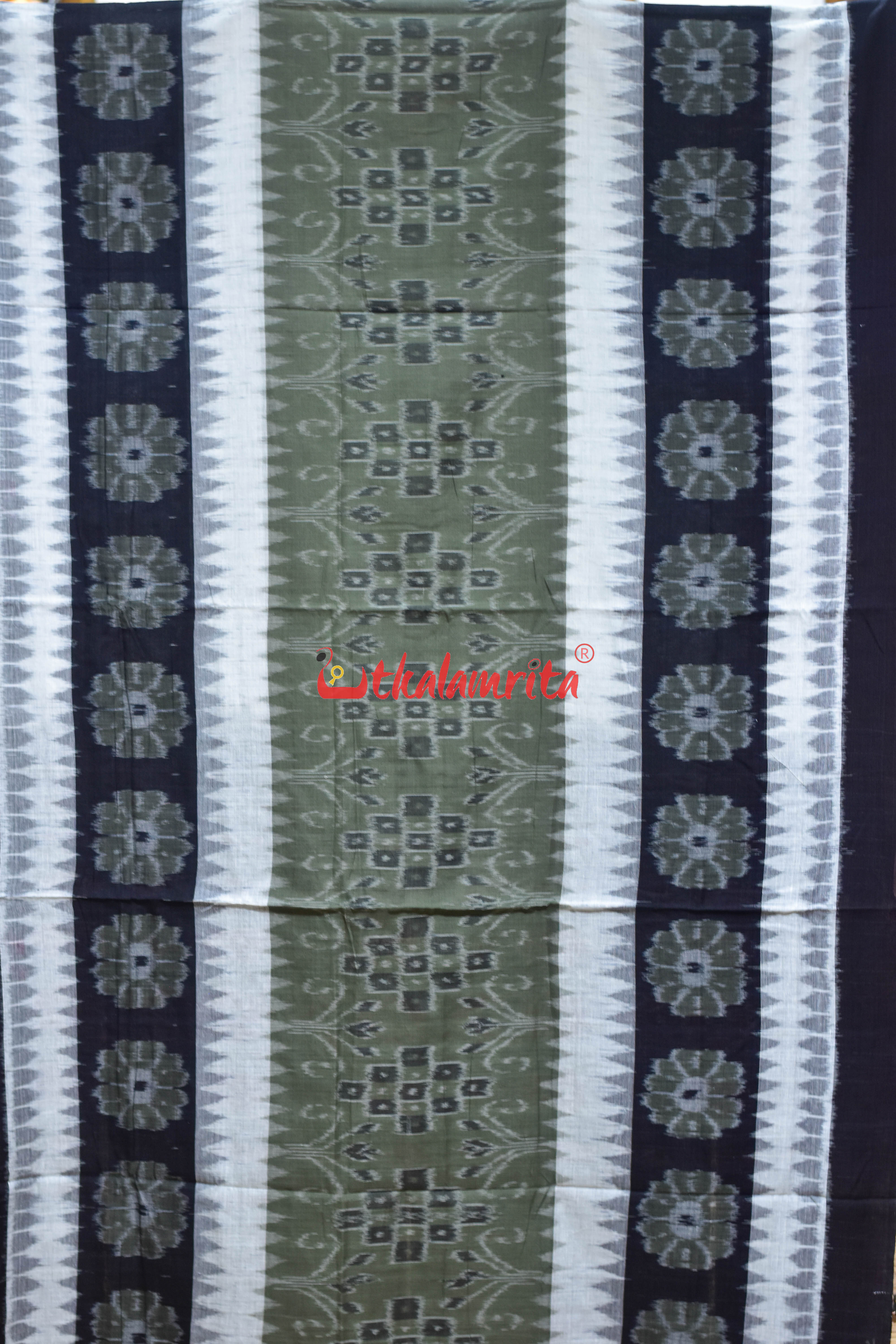 Olive 7D White Body Bandha Khandua Cotton Saree