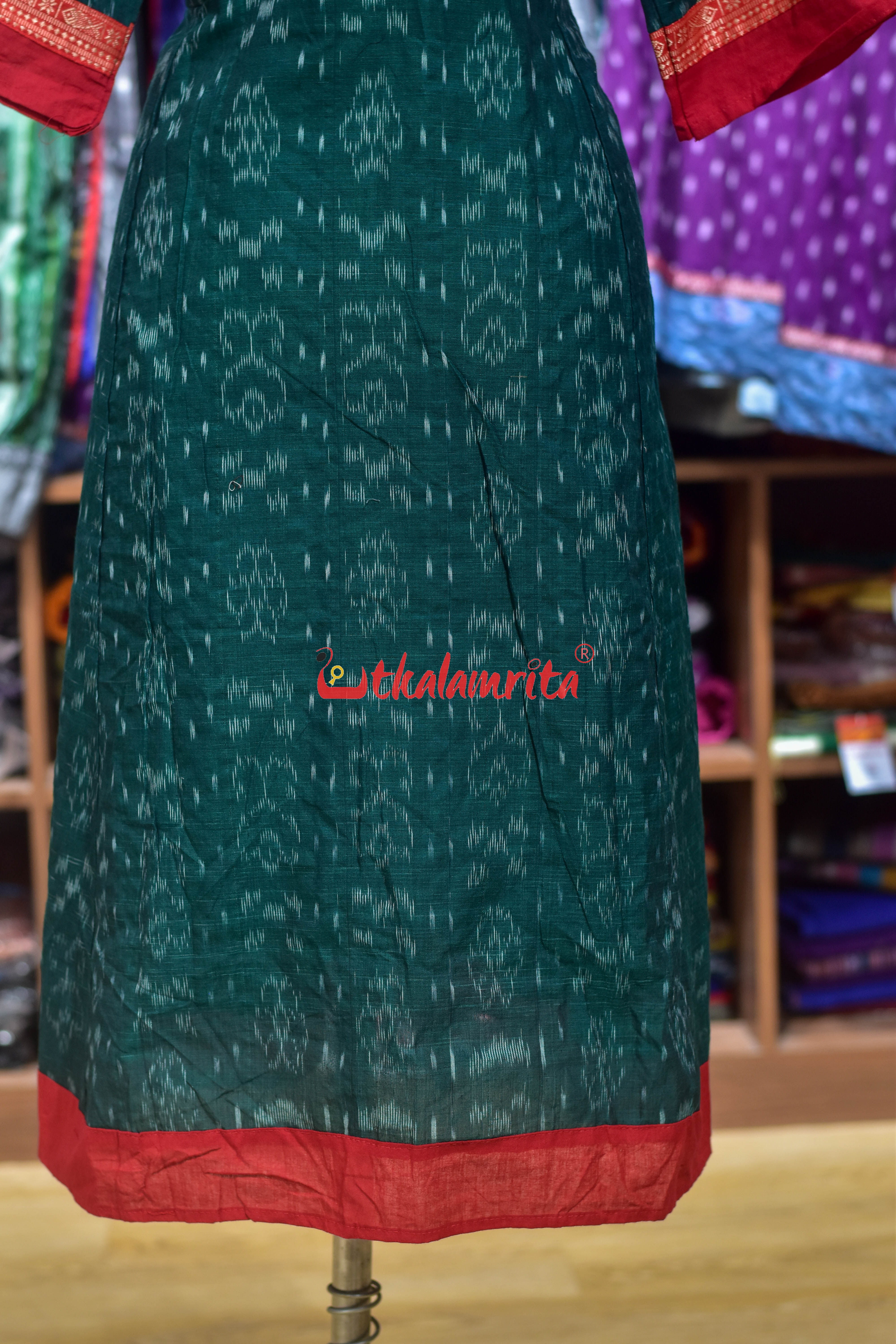 Green Flower with Middle Design (Anarkali)