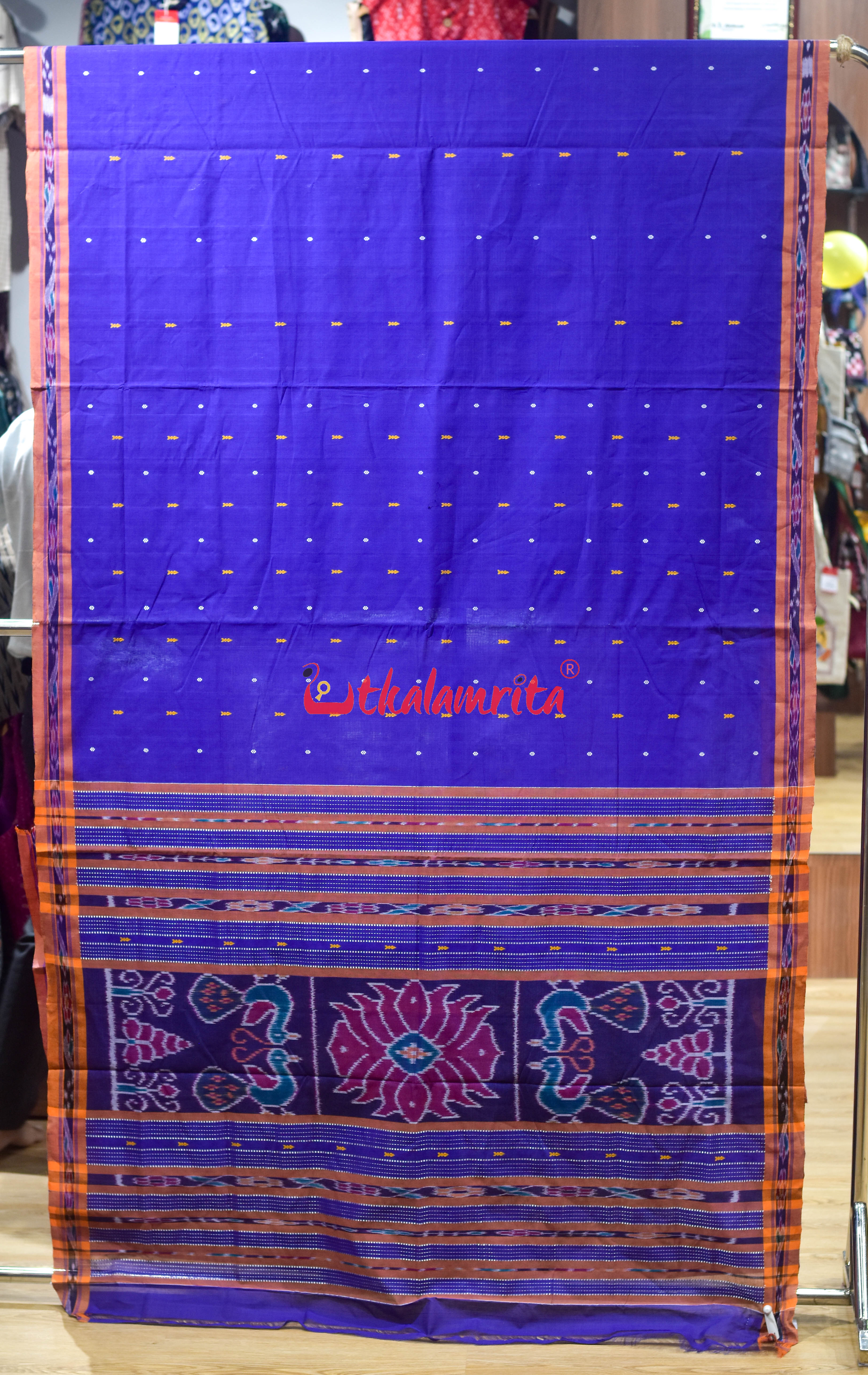 Purple Orange Mayura Pittala Single Cotton Saree