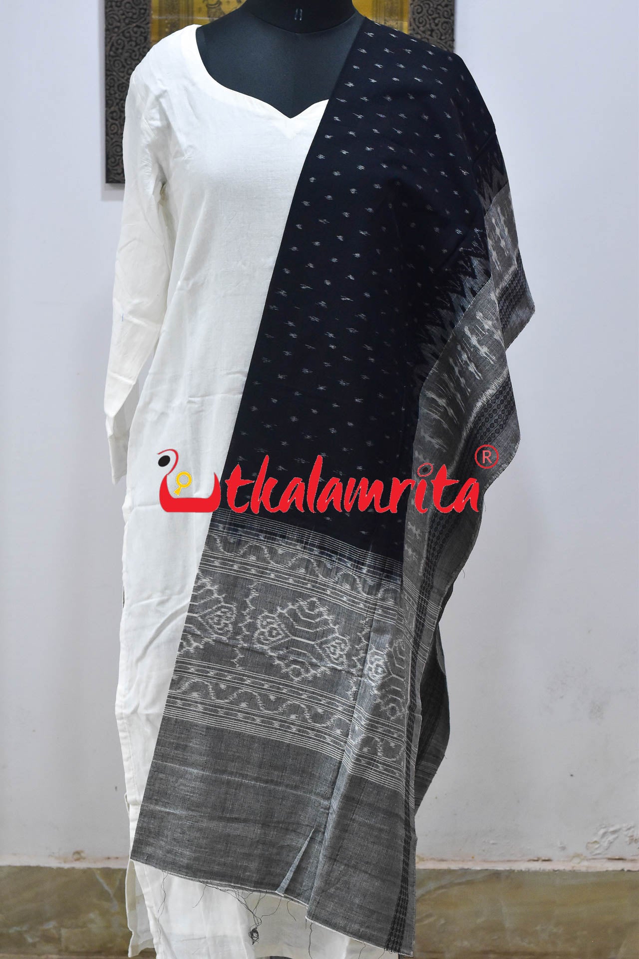 Black Grey with Tribal (Dupatta)