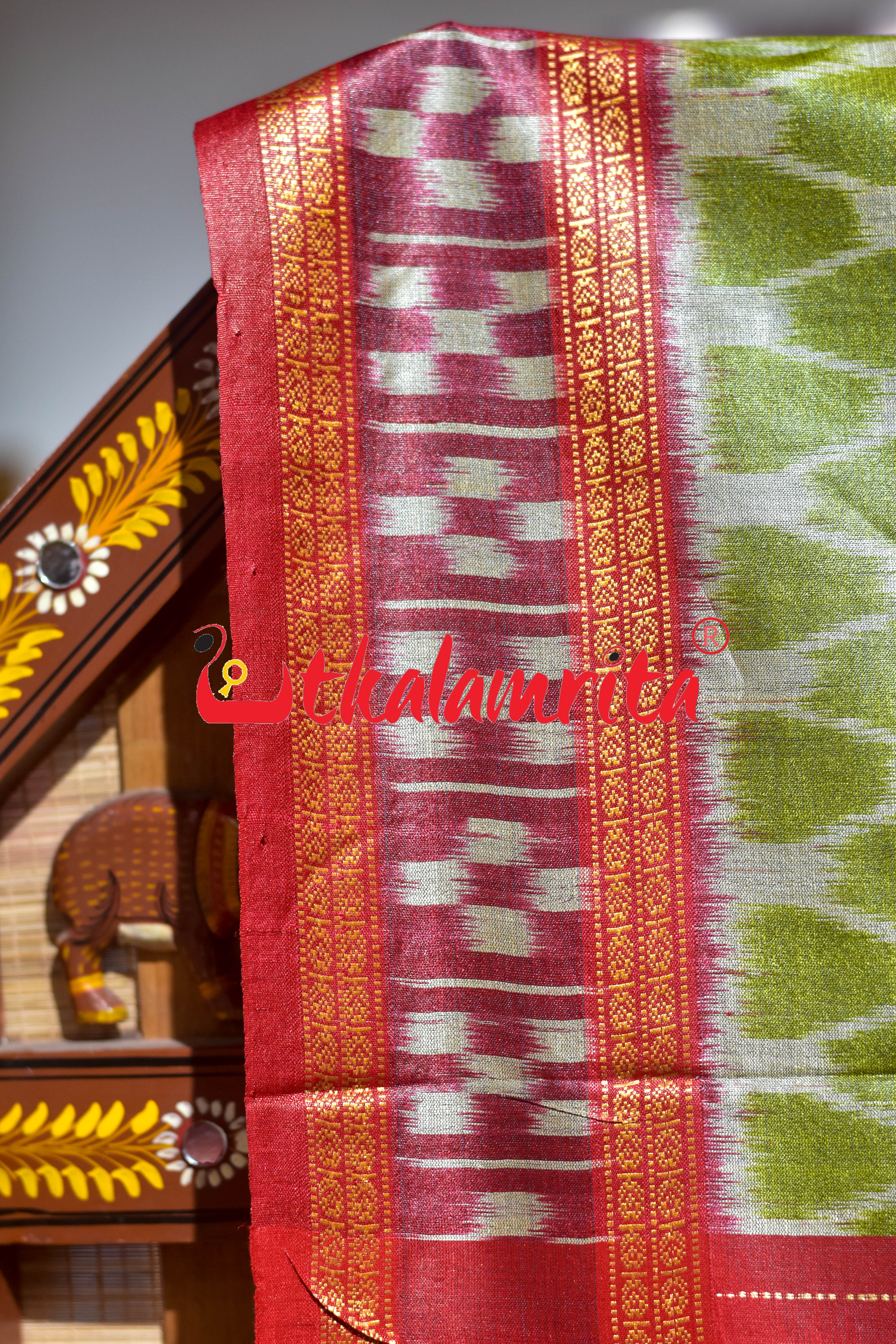 Mehendi Body Ikat Pasapali Border Tussar Silk Saree