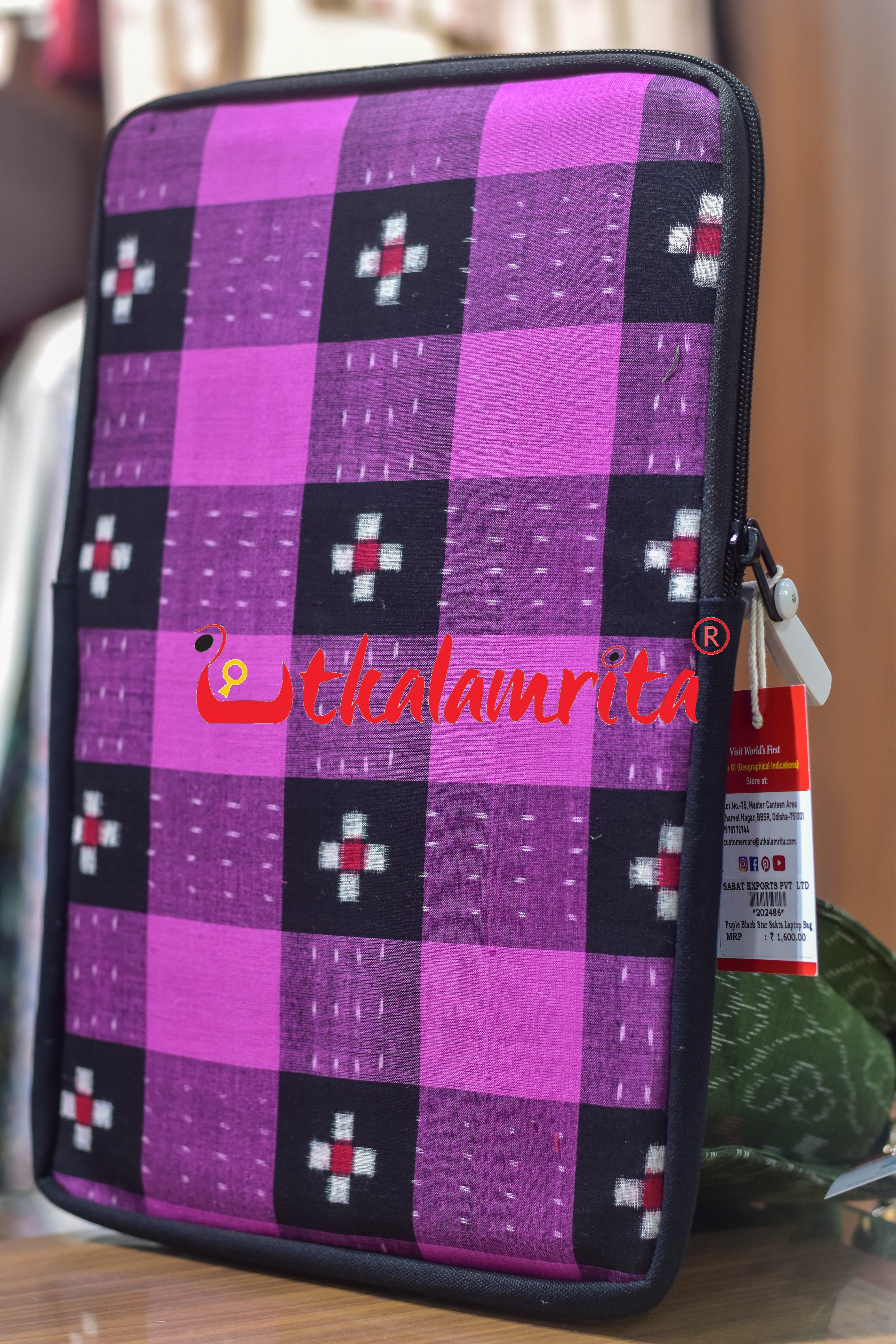 Puple Black Star Sakta Laptop Bag
