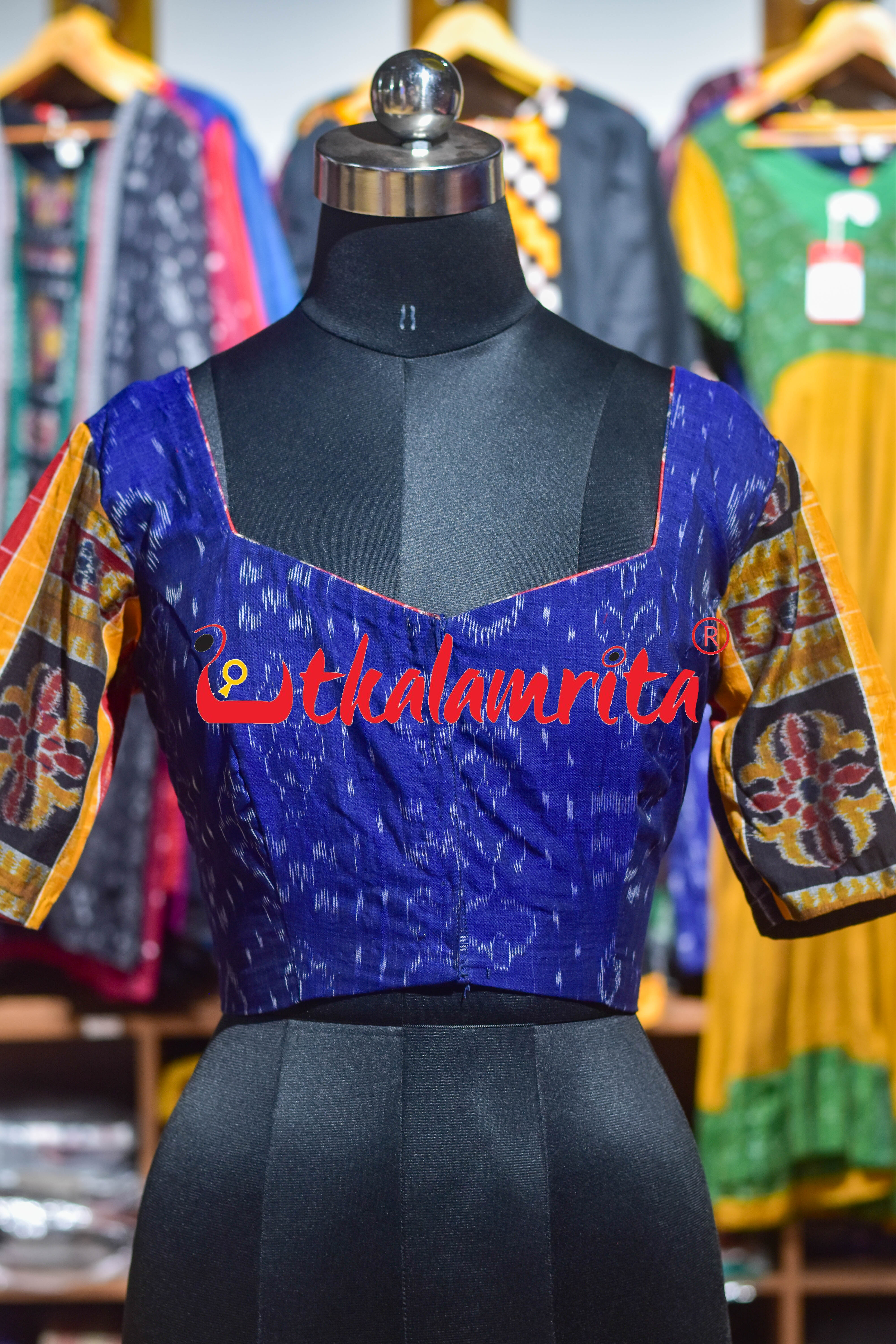 Indigo Blue Flower Designer (Blouse)