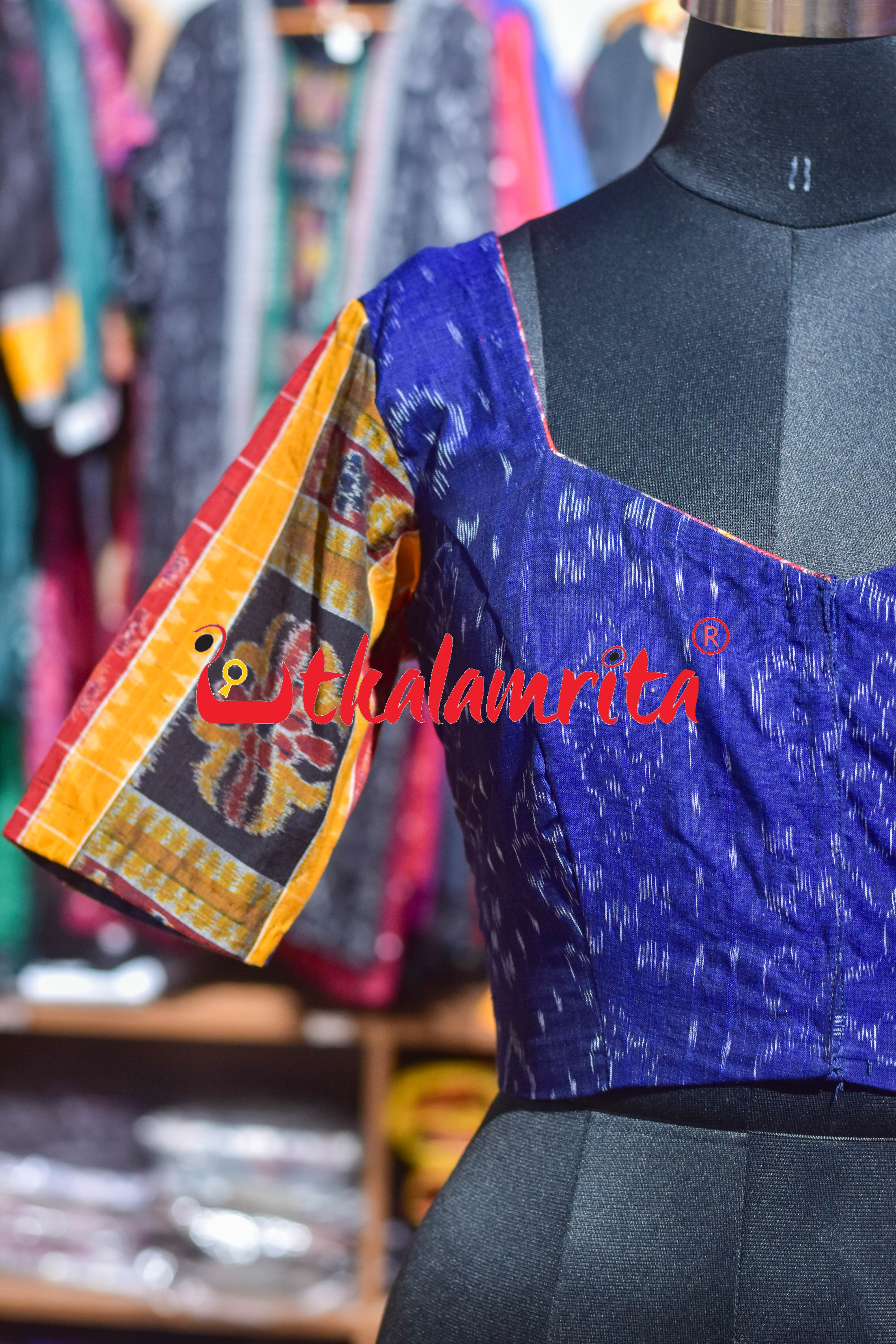 Indigo Blue Flower Designer (Blouse)