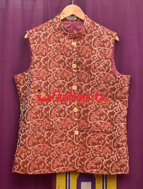 Maroon Chadhei Mix Silk (Modi Jacket)