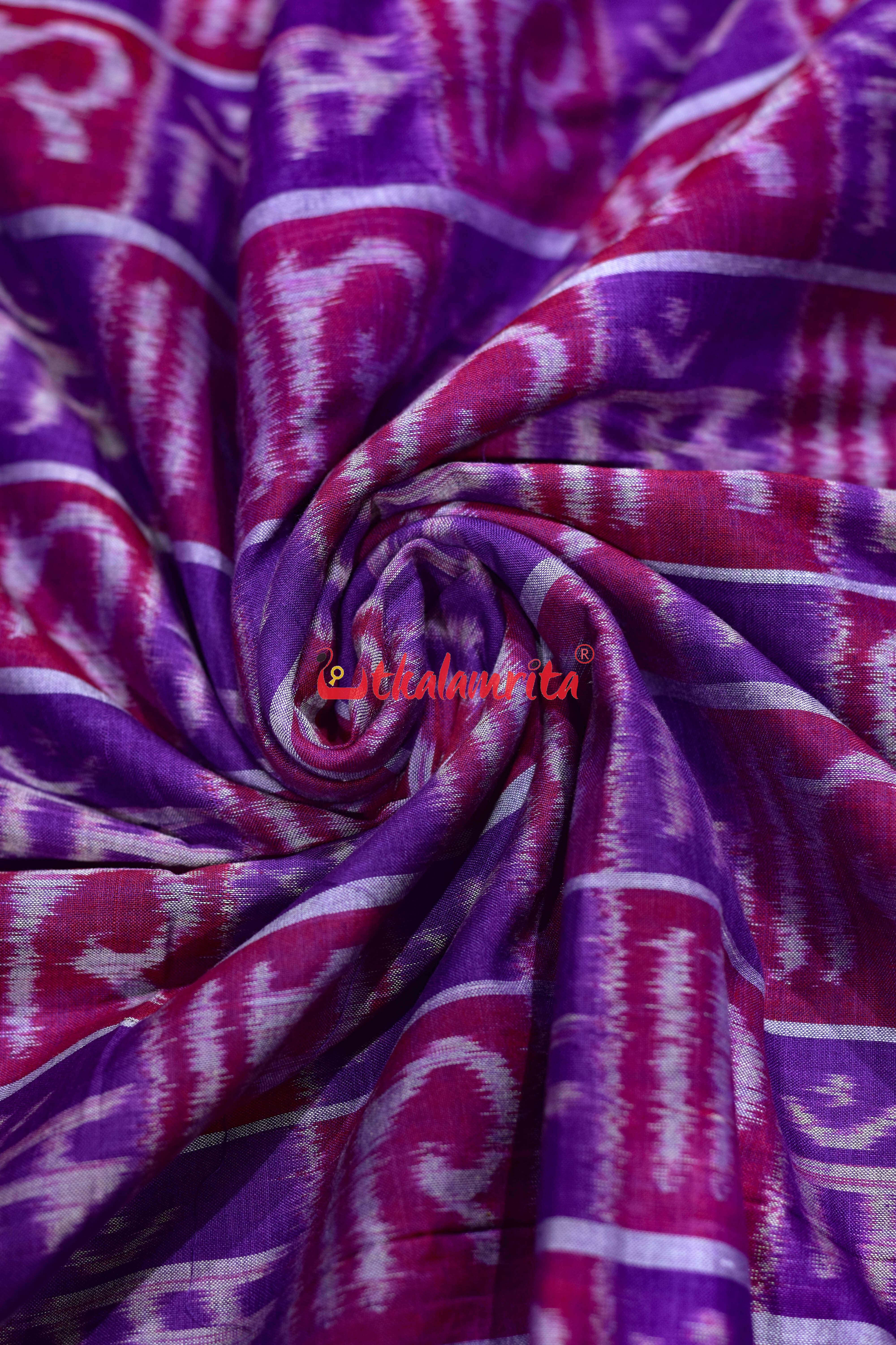 Purple Magenta Maa Sambalpuri Cotton (Fabric)