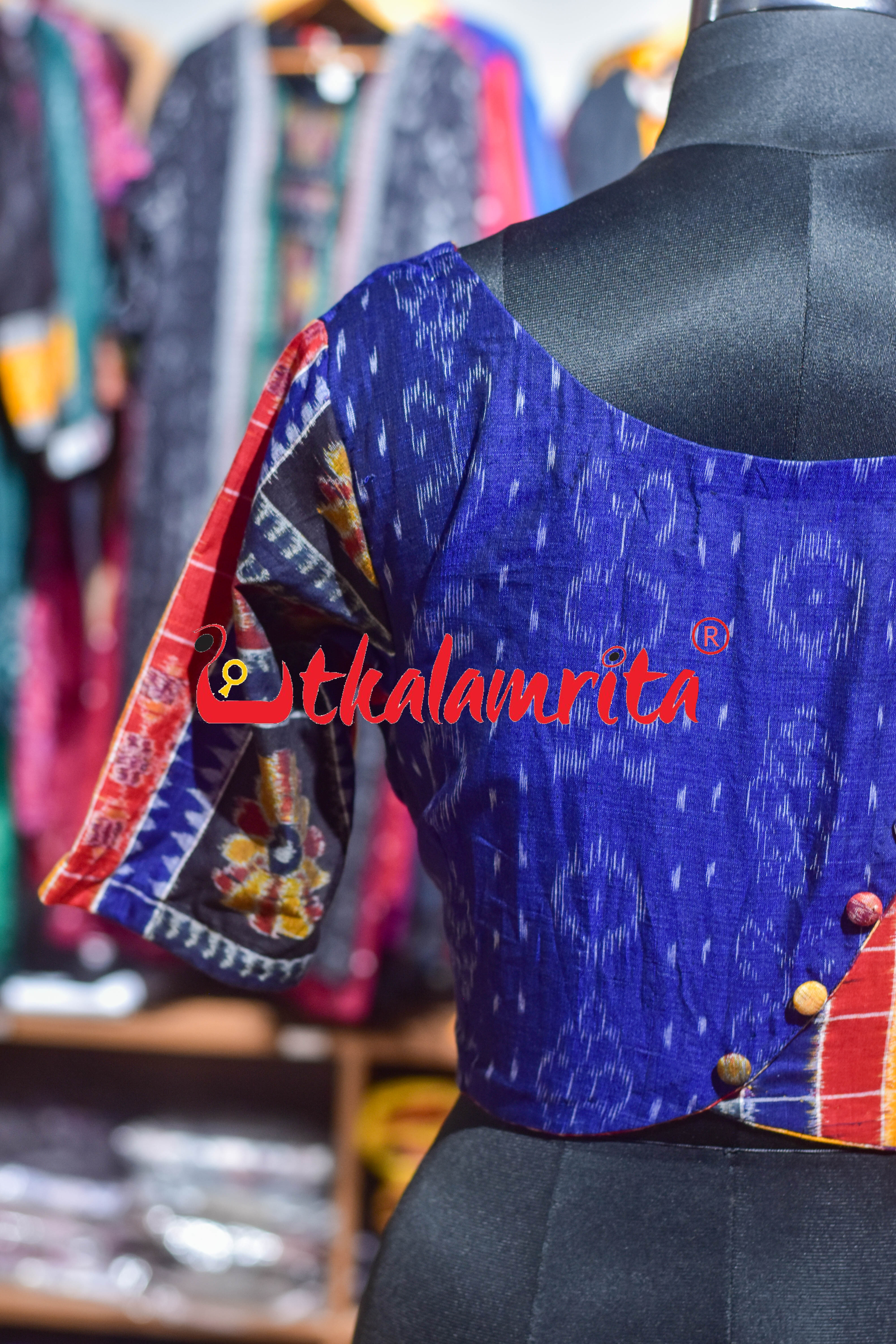 Indigo Blue Flower Designer (Blouse)