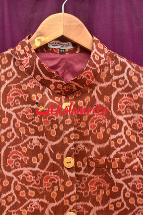 Maroon Chadhei Mix Silk (Modi Jacket)