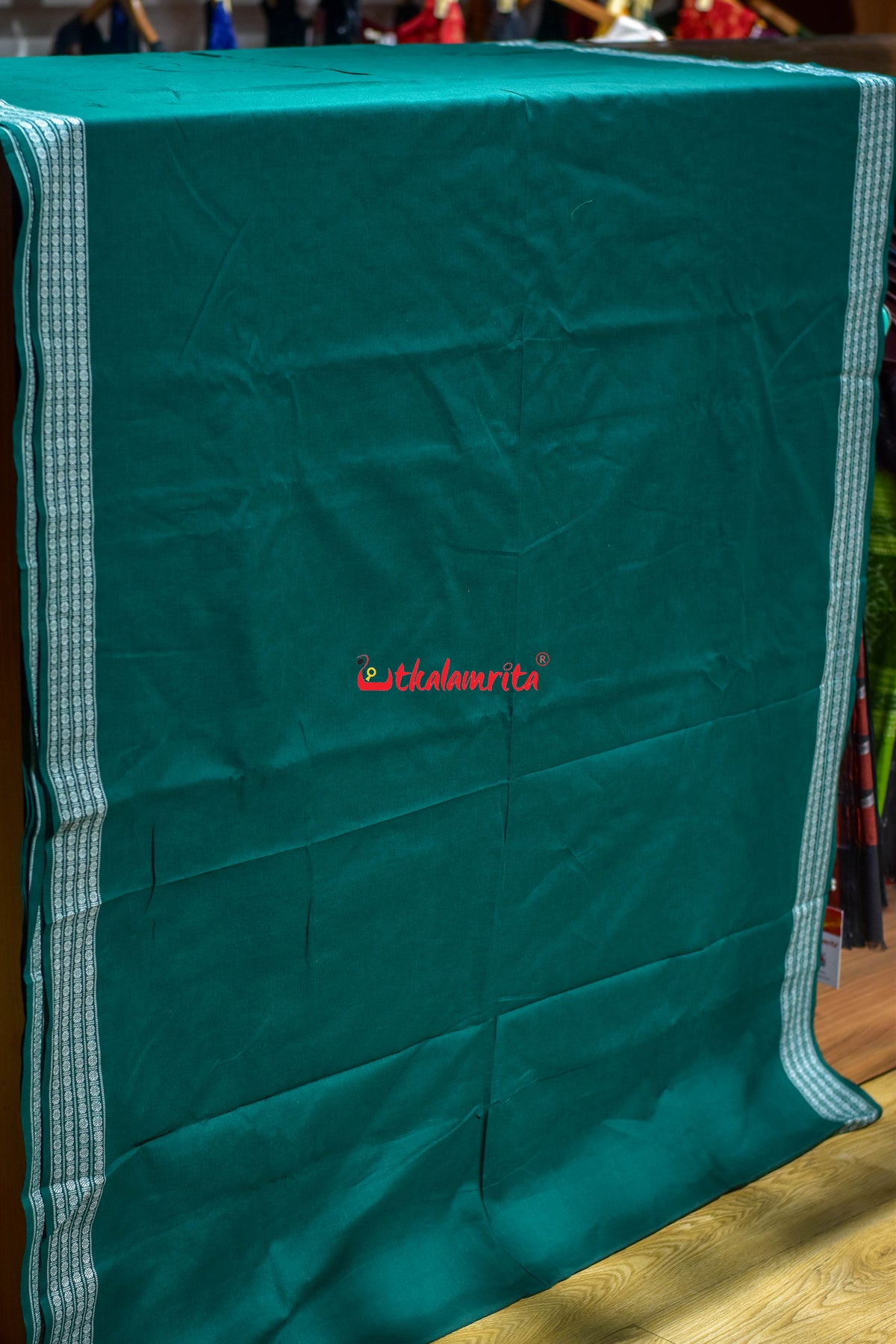 Green Big Rudraksha Border Blouse (Fabric)