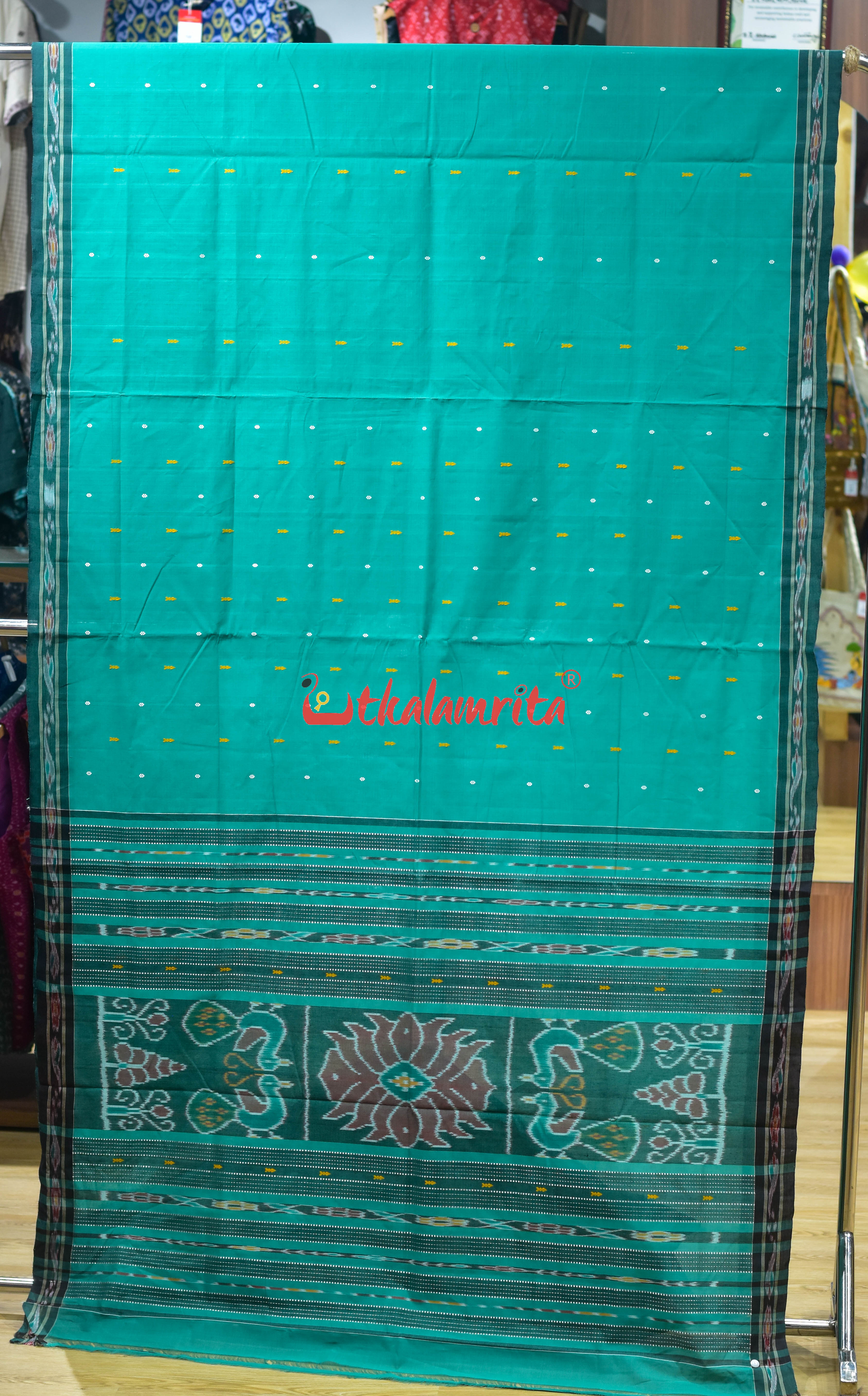 Seafoam Green Pittala Single Cotton Saree