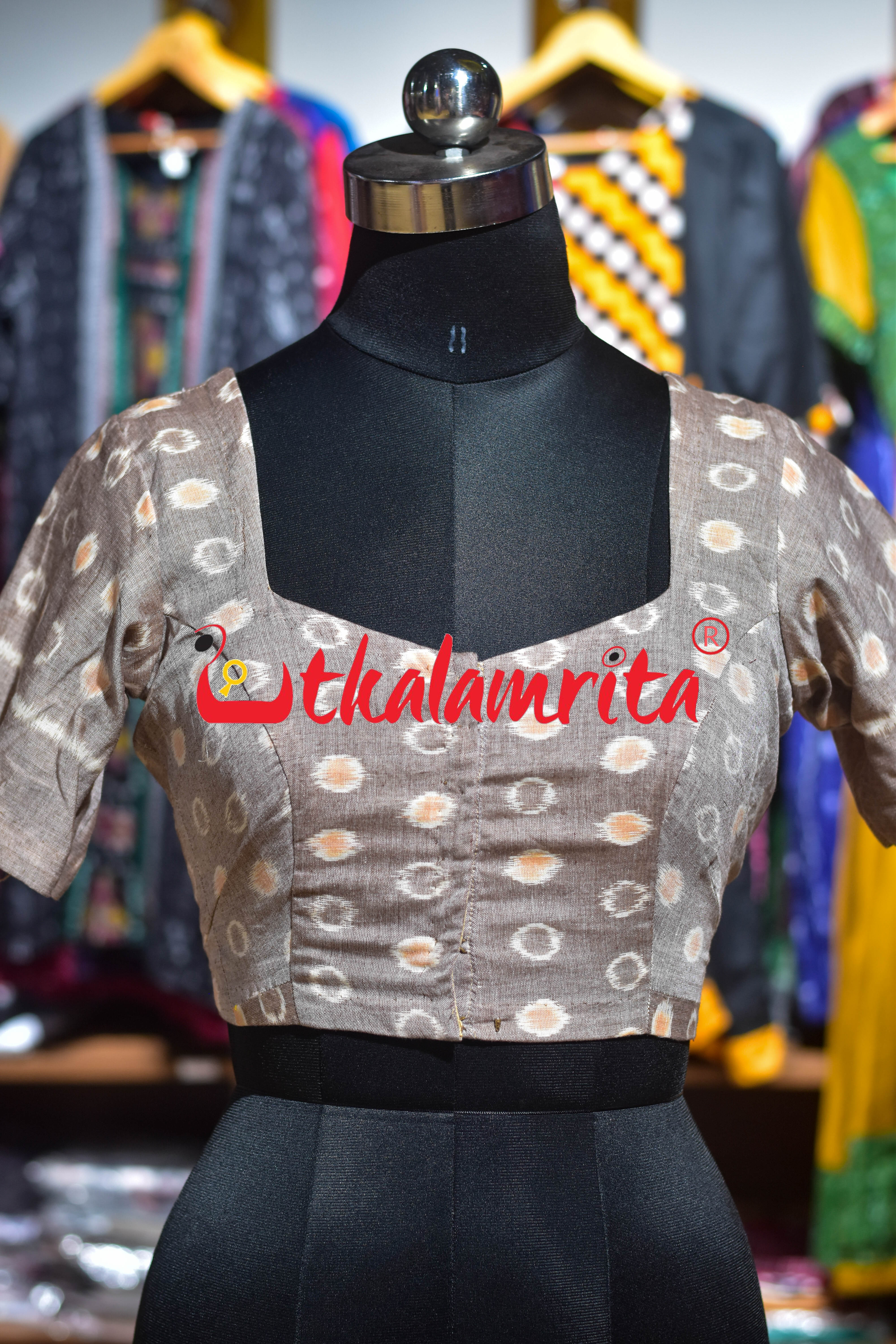 Vintage Beige Bubbles Ikat (Blouse)