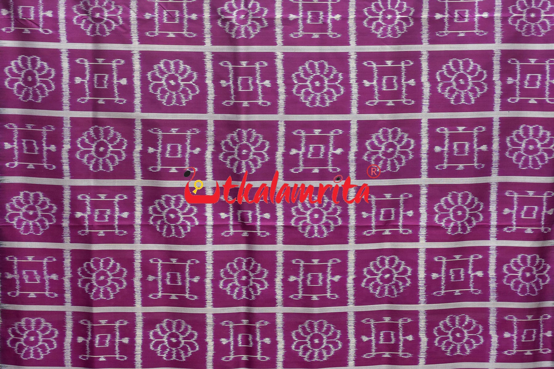 Grape Laxmi Yantra Khandua Silk Saree